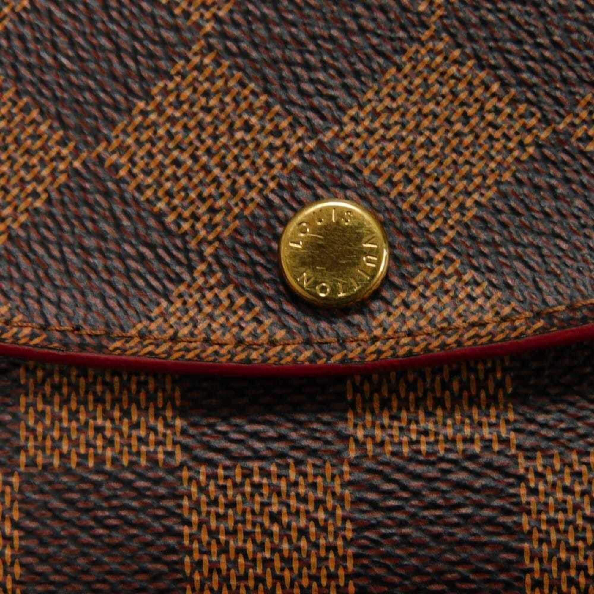 Louis Vuitton Louis Vuitton Long Wallet Portefeuille Caïssa Ebene Brown Red Bicolor Bi-fold Snap Button Damier Cerise N61221 Men's Women's Size ONE SIZE - 22 Thumbnail