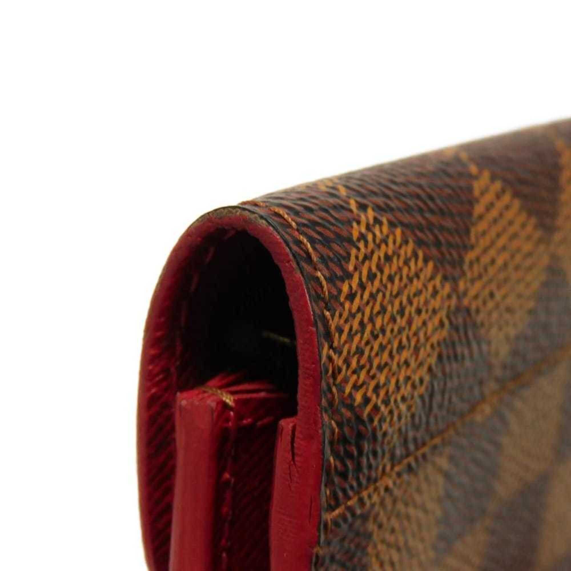 Louis Vuitton Louis Vuitton Long Wallet Portefeuille Caïssa Ebene Brown Red Bicolor Bi-fold Snap Button Damier Cerise N61221 Men's Women's Size ONE SIZE - 24 Thumbnail