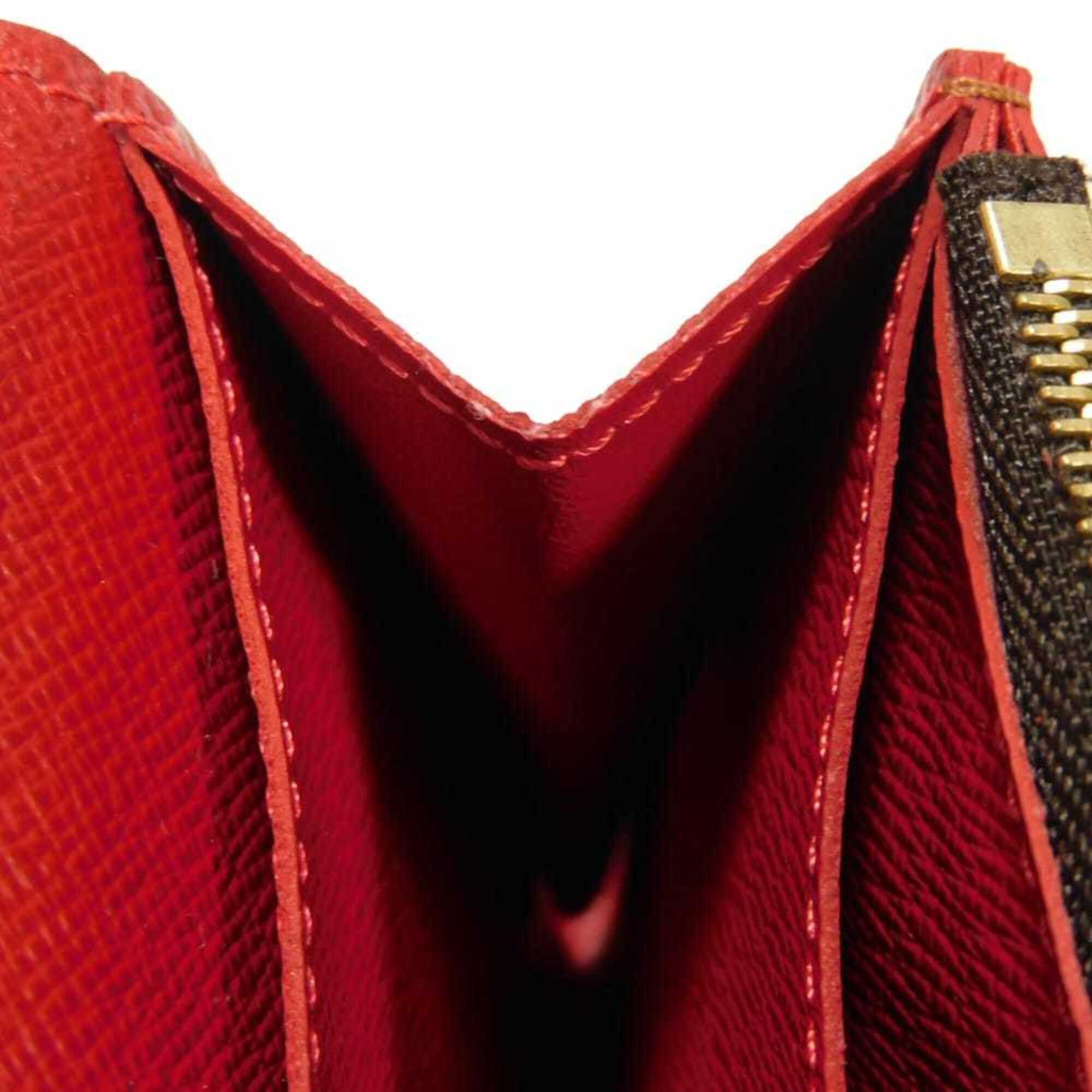 Louis Vuitton Louis Vuitton Long Wallet Portefeuille Caïssa Ebene Brown Red Bicolor Bi-fold Snap Button Damier Cerise N61221 Men's Women's Size ONE SIZE - 11 Thumbnail
