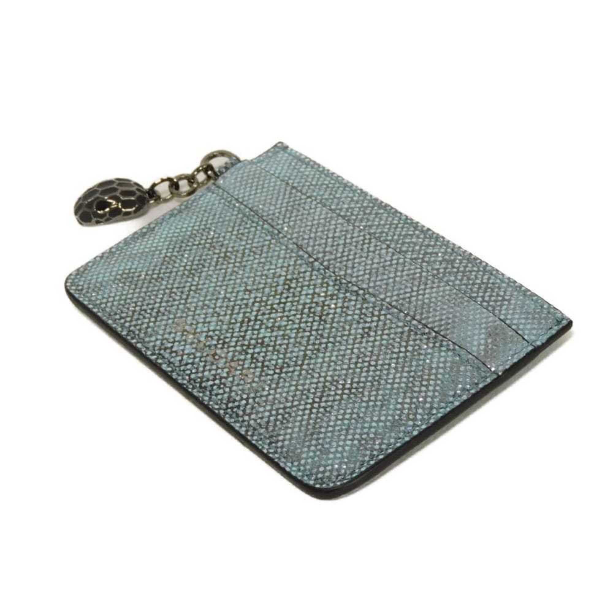 Bvlgari BVLGARI Serpenti Forever Card Case, Snakehead RFID, Unused, Metallic Karung Blue, 291613, Men's/Women's Size ONE SIZE - 4 Thumbnail