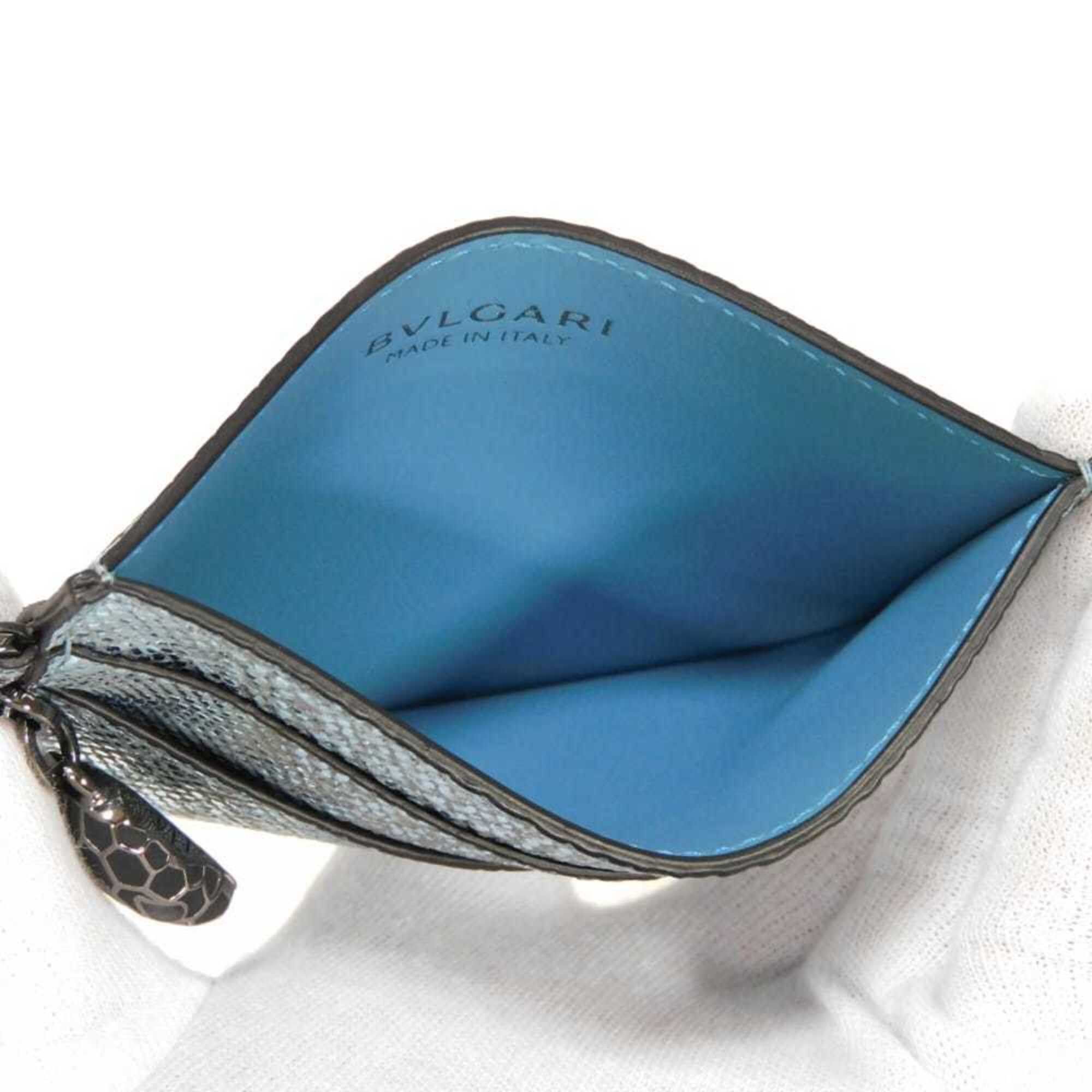 Bvlgari BVLGARI Serpenti Forever Card Case, Snakehead RFID, Unused, Metallic Karung Blue, 291613, Men's/Women's Size ONE SIZE - 6 Thumbnail
