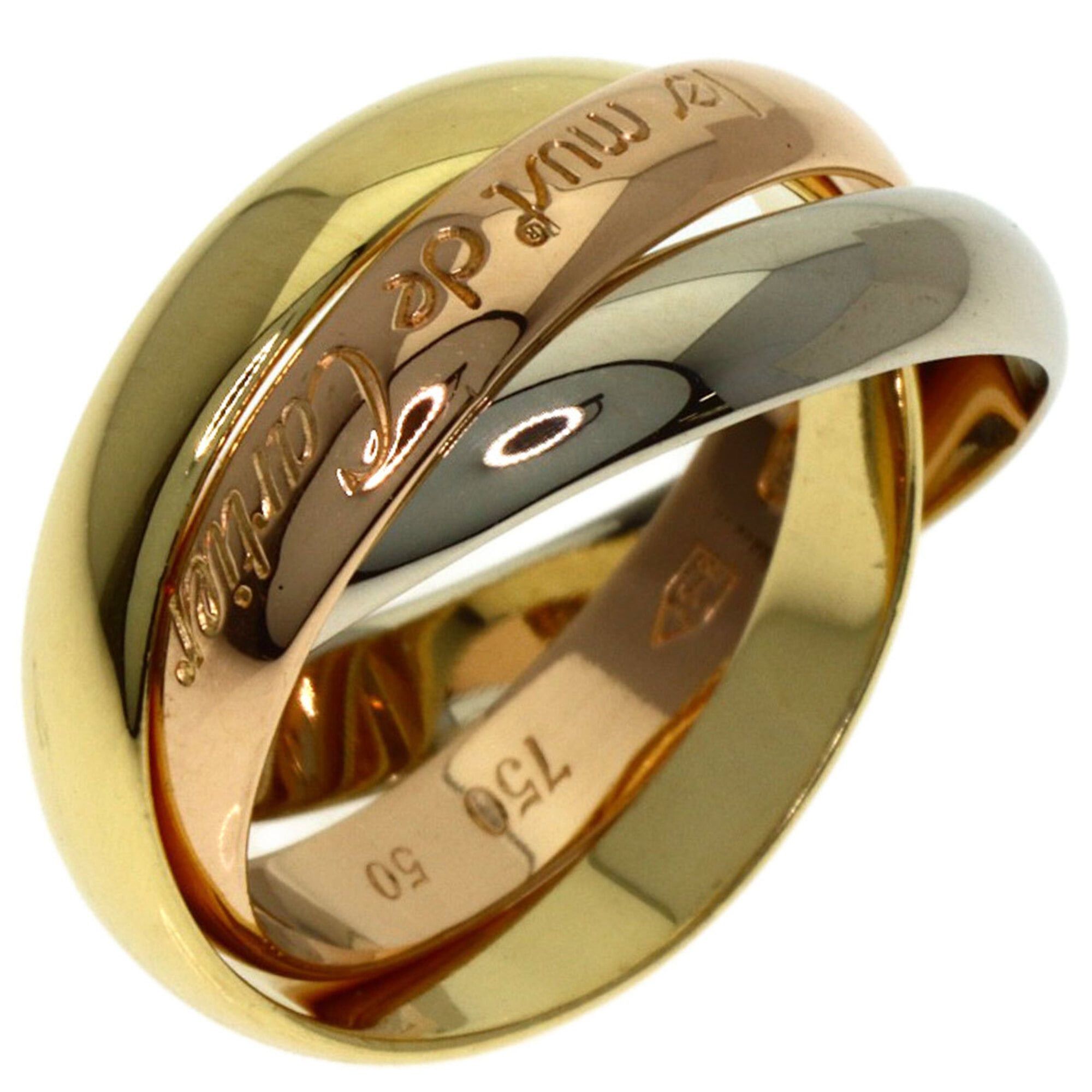 Cartier Cartier Trinity #50 Ring, 18K Yellow Gold/18K White Pink Gold, Women's, CARTIER Size ONE SIZE - 2 Thumbnail