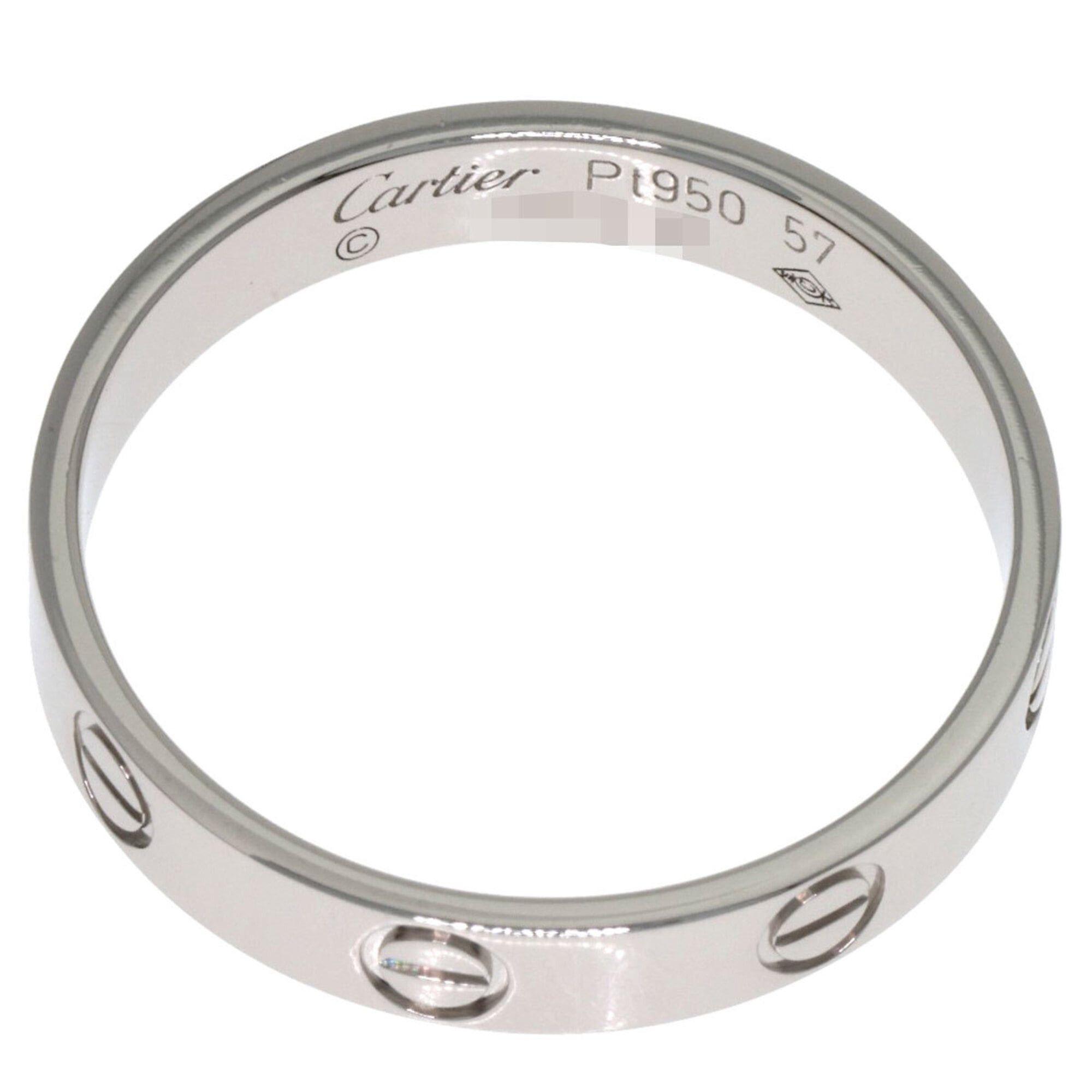 Cartier Cartier Mini Love Ring #57, Platinum PT950, Women's Ring, CARTIER Size ONE SIZE - 4 Thumbnail