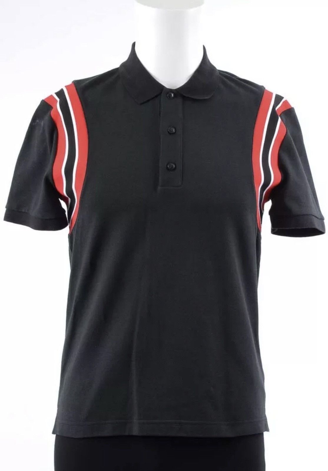 Valentino $825 Valentino Black multi stripe trim signature polo shirt Size US S / EU 44-46 / 1 - 2 Thumbnail