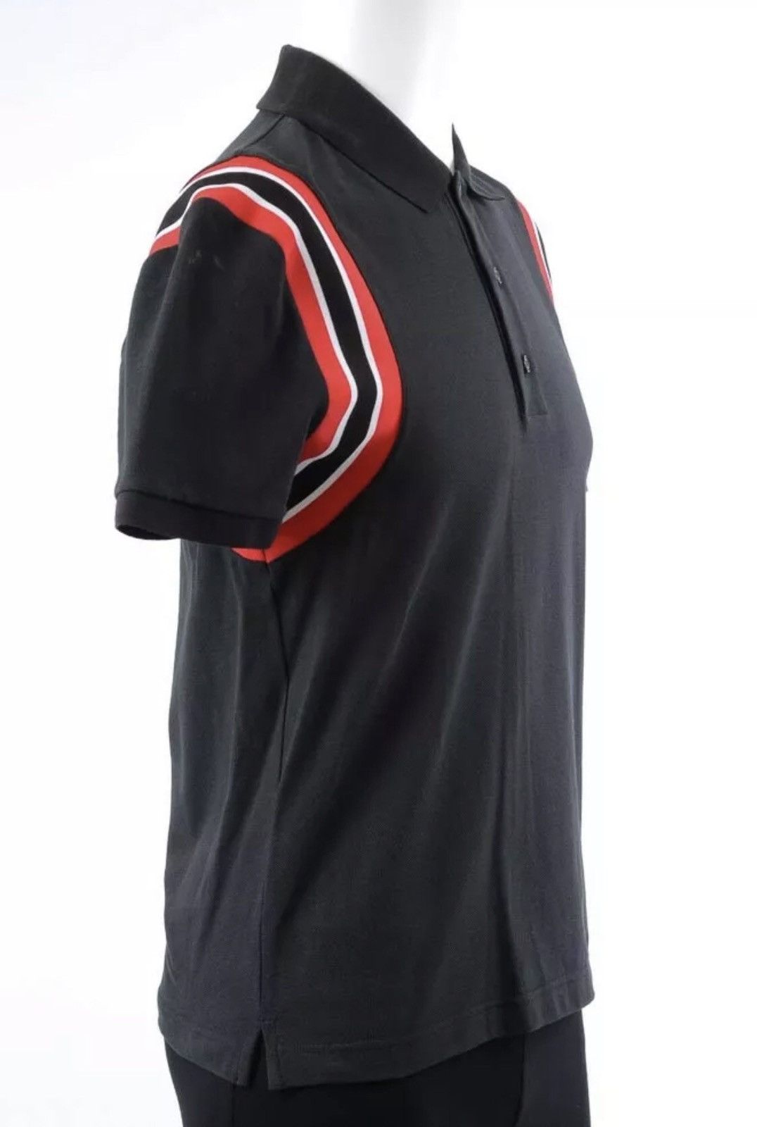 Valentino $825 Valentino Black multi stripe trim signature polo shirt Size US S / EU 44-46 / 1 - 3 Thumbnail