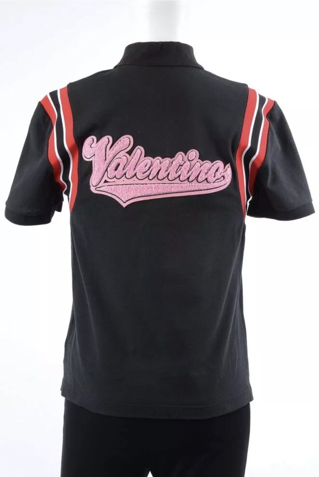 Valentino $825 Valentino Black multi stripe trim signature polo shirt Size US S / EU 44-46 / 1 - 1 Thumbnail