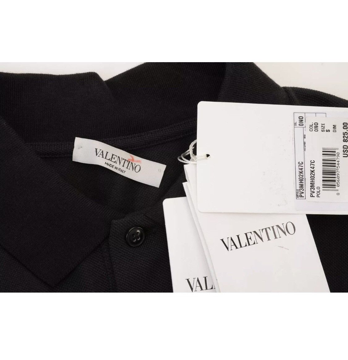 Valentino $825 Valentino Black multi stripe trim signature polo shirt Size US S / EU 44-46 / 1 - 4 Thumbnail