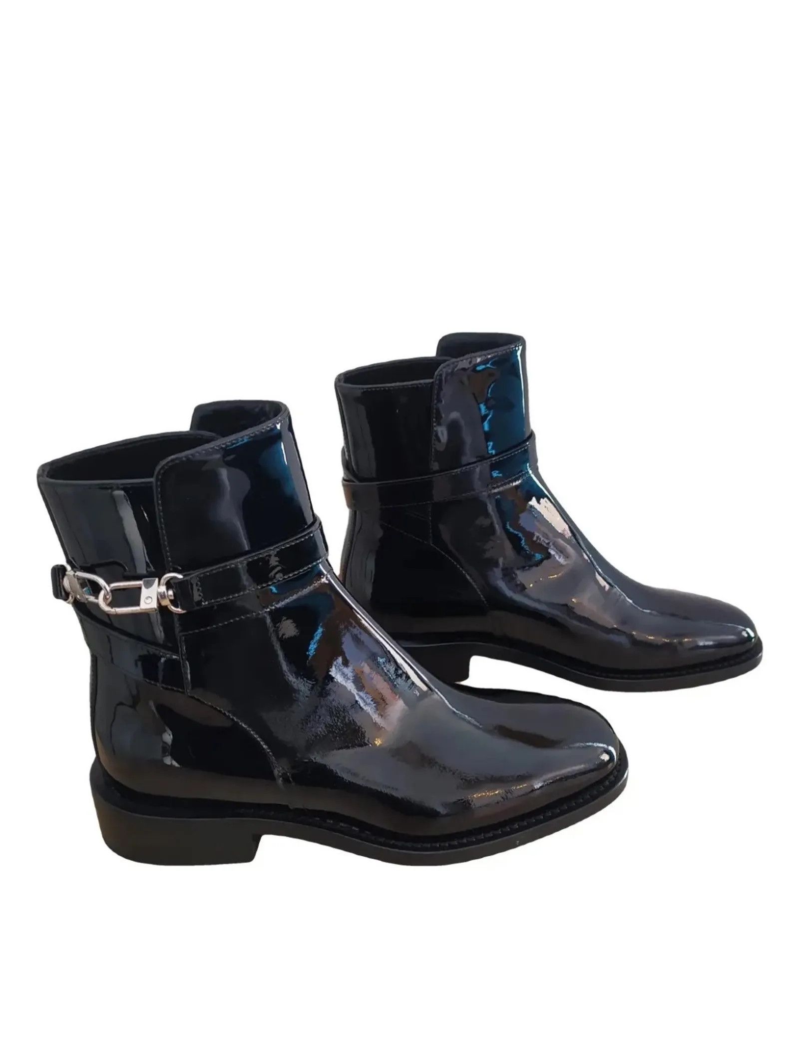 Toteme Toteme Flat Boot Patent Leather Riding Boots Boots Size US 6 / IT 36 - 2 Thumbnail