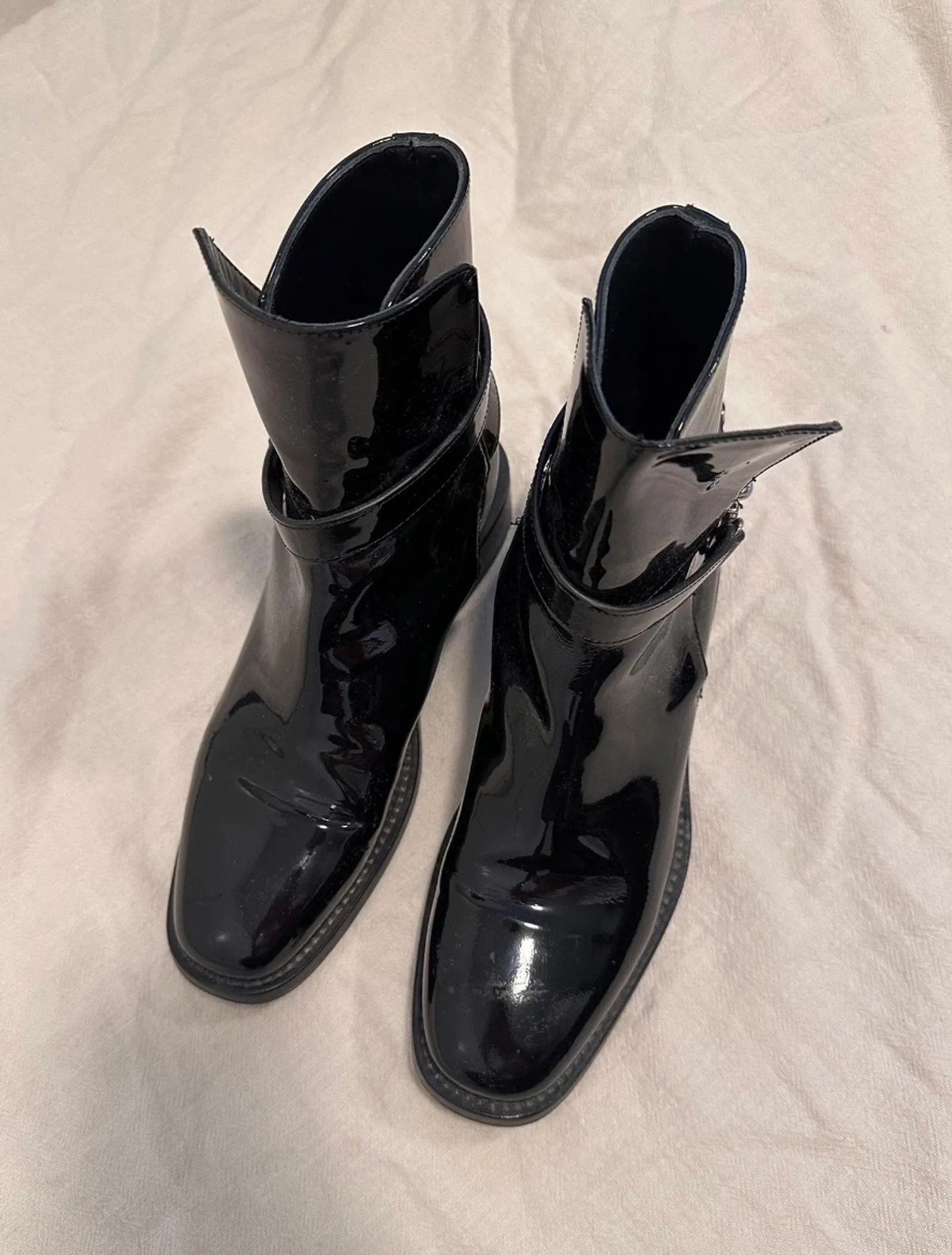 Toteme Toteme Flat Boot Patent Leather Riding Boots Boots Size US 6 / IT 36 - 4 Thumbnail