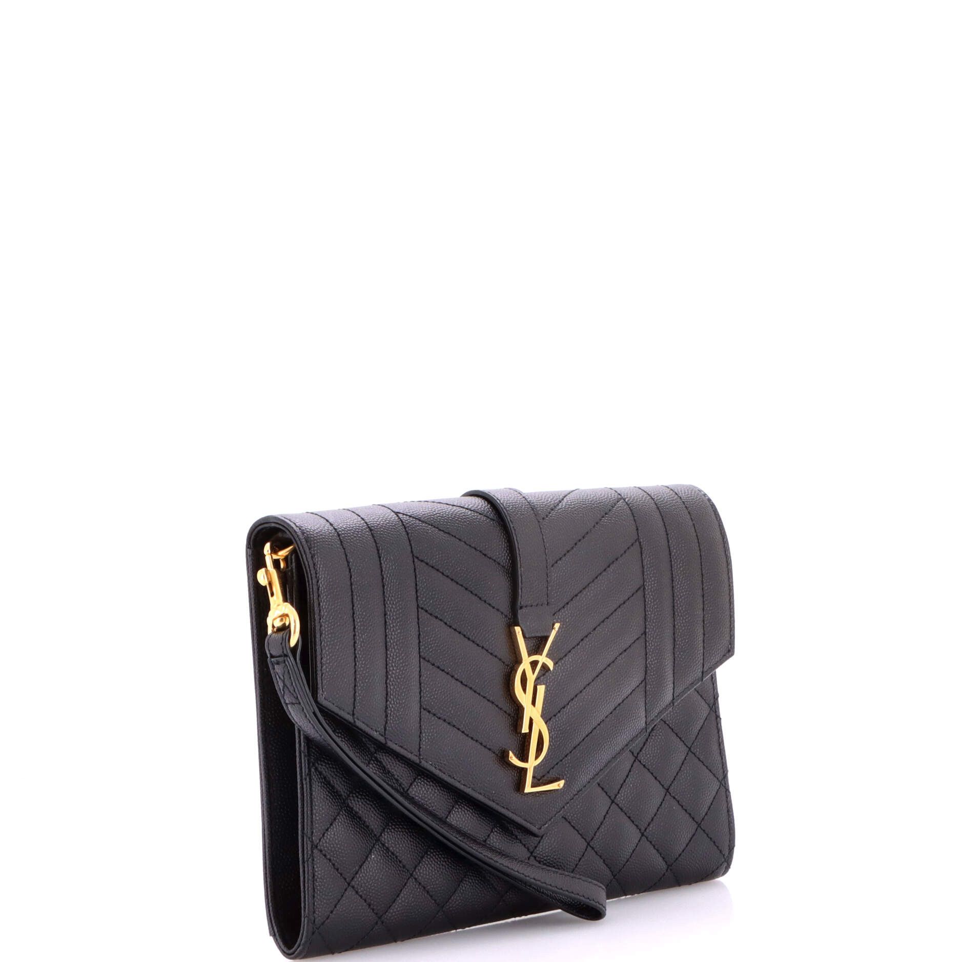 Saint Laurent Paris Classic Monogram Envelope Wristlet Clutch Size ONE SIZE - 2 Thumbnail
