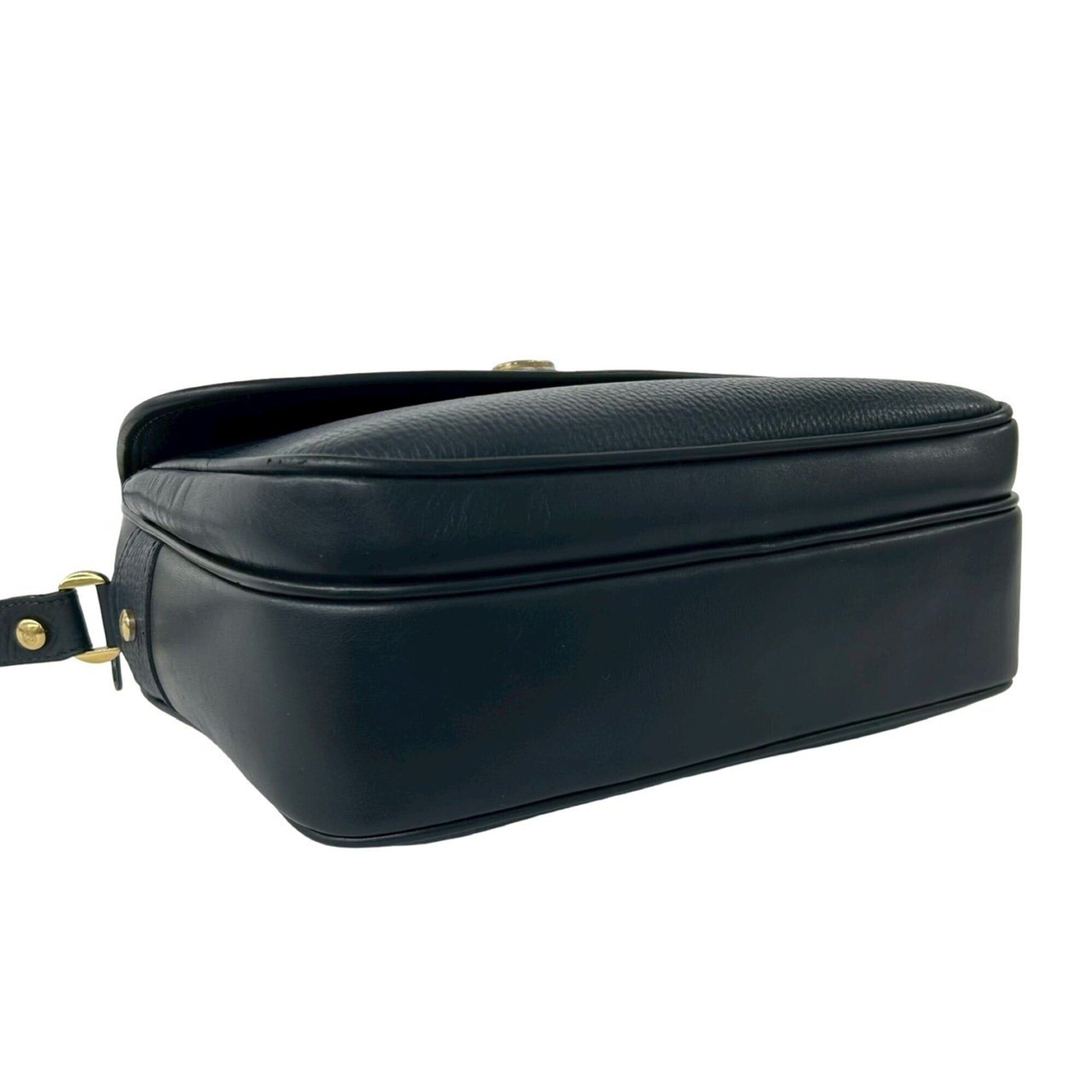 Gucci GUCCI (Old Gucci) GG Logo Gold Hardware Leather Shoulder Bag/Pouch Navy Blue 31831 Size ONE SIZE - 7 Thumbnail