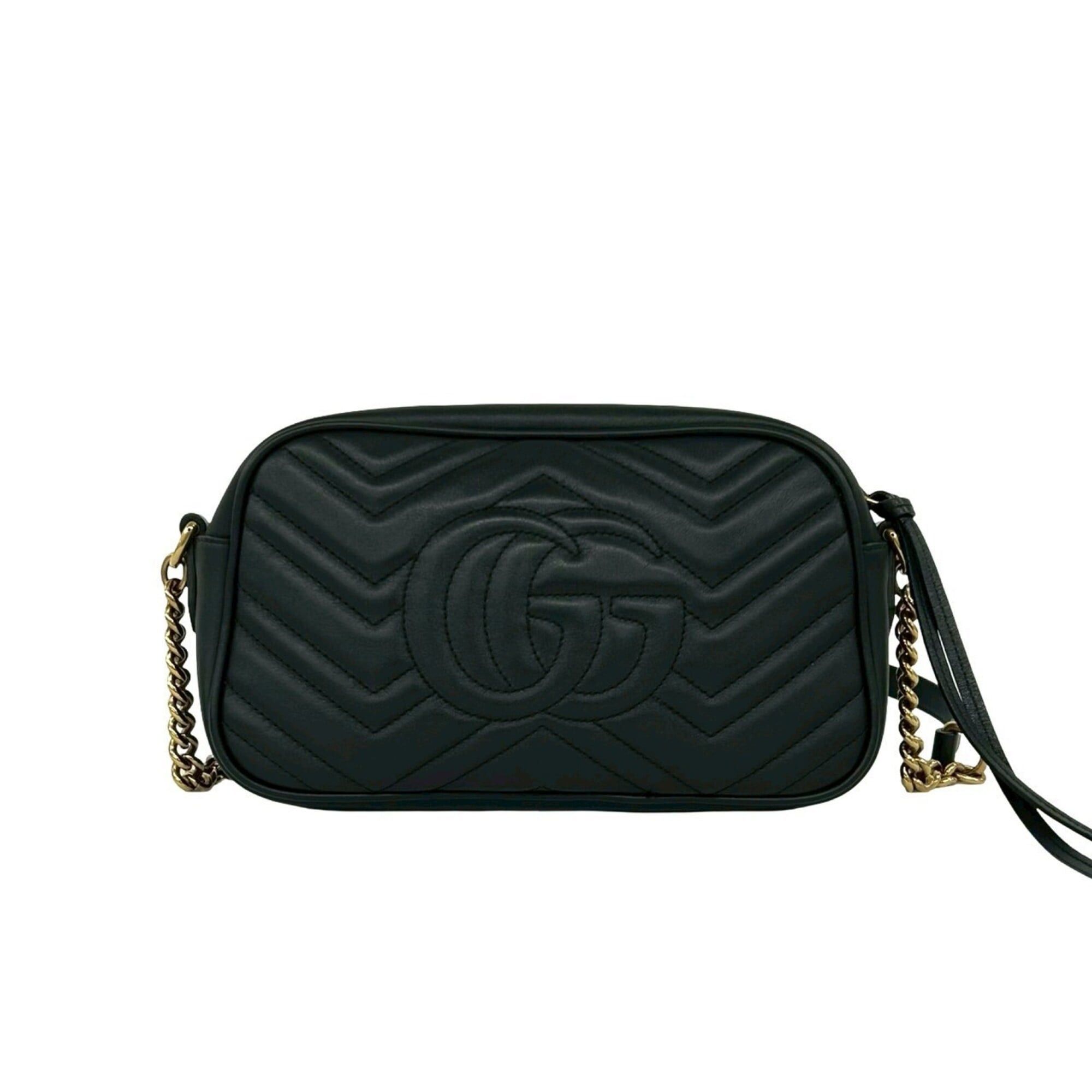 Gucci GUCCI GG Marmont Small Logo Hardware Quilted Leather Shoulder Bag, Black, 31429 Size ONE SIZE - 3 Thumbnail