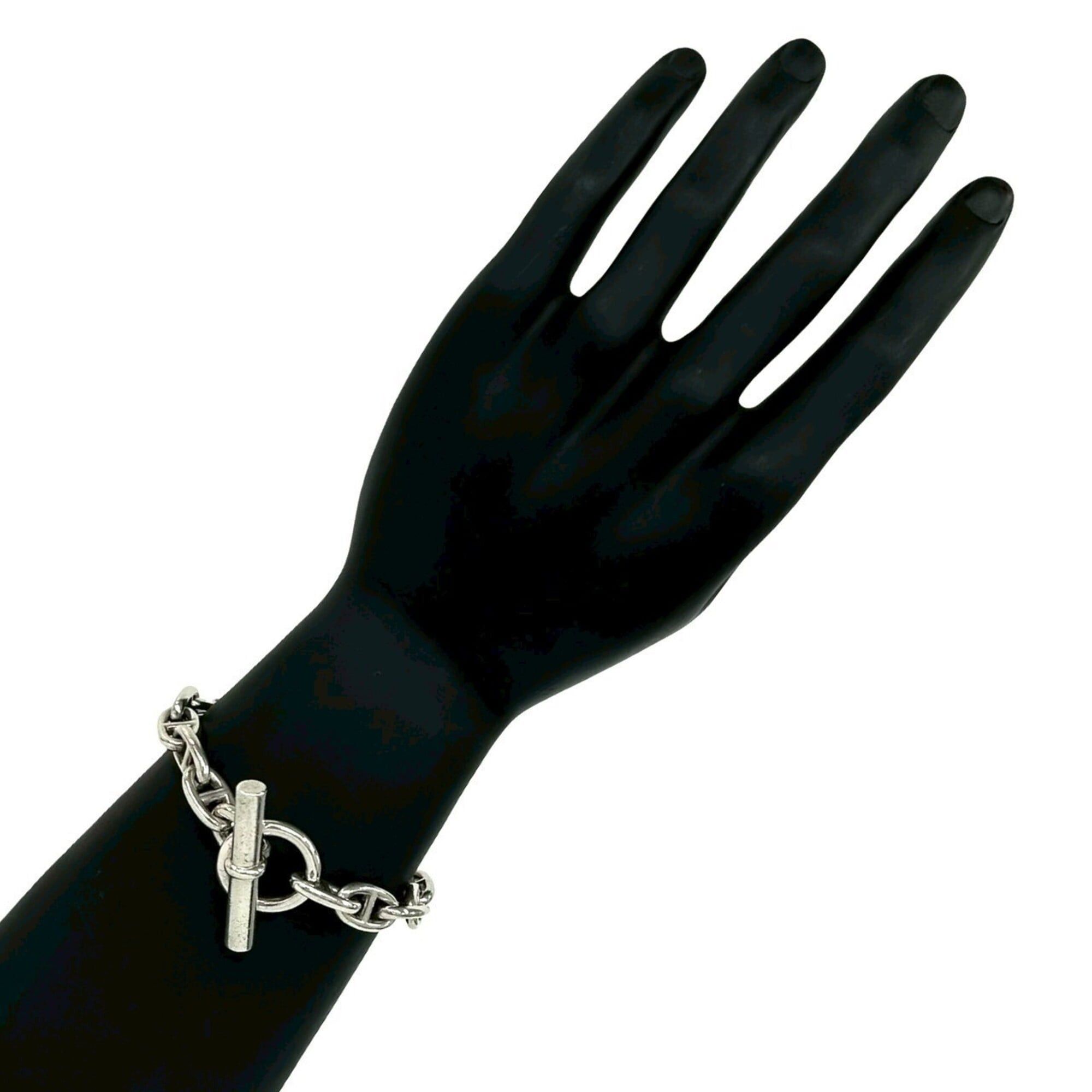 Hermes HERMES Chaine d'Ancre MM 16-link Script Logo Sterling Silver 925 Chain Bracelet (86126) Size ONE SIZE - 2 Thumbnail