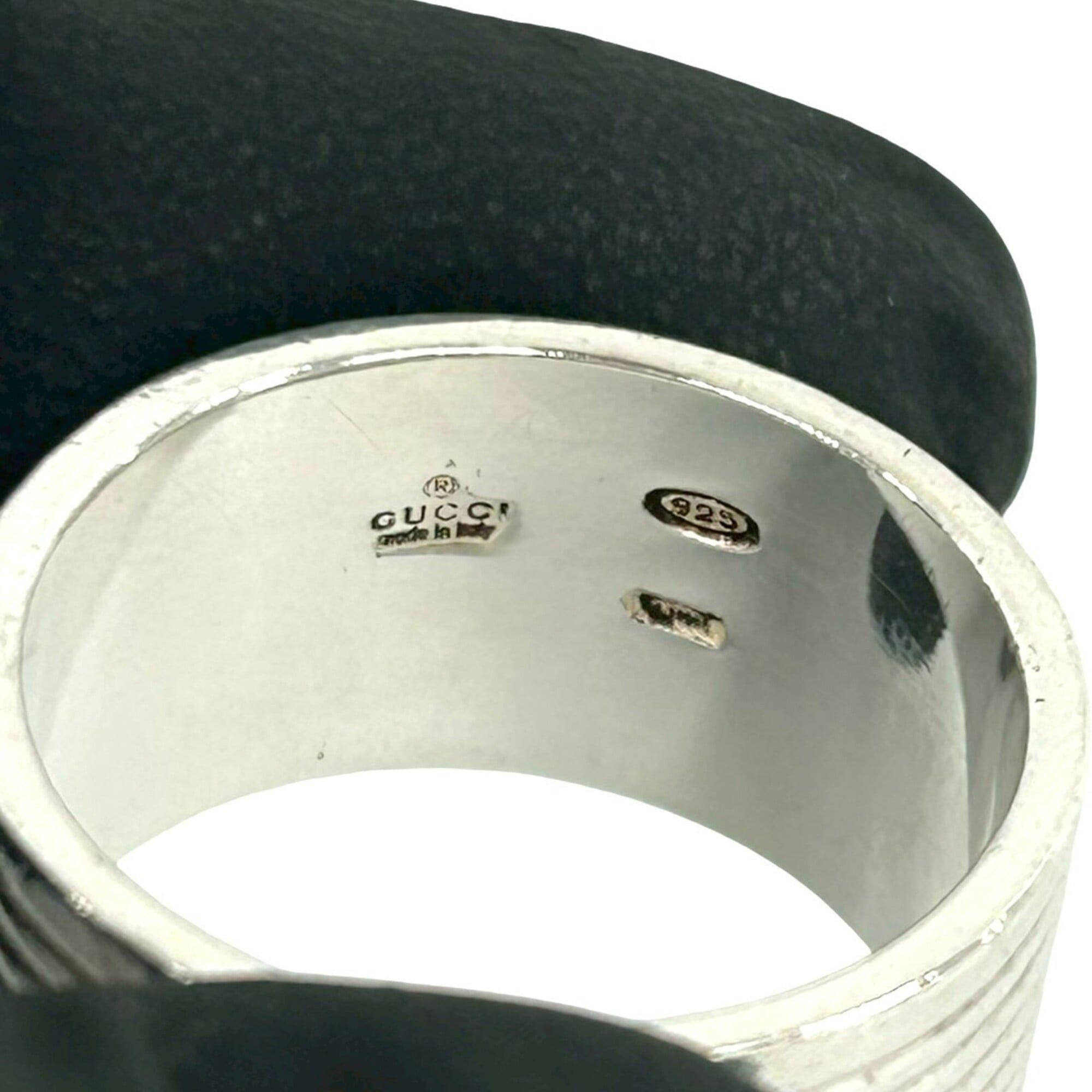 Gucci GUCCI Rib Design Ring, Sterling Silver 925, Men's Accessory, Item Number 38972 Size ONE SIZE - 3 Thumbnail