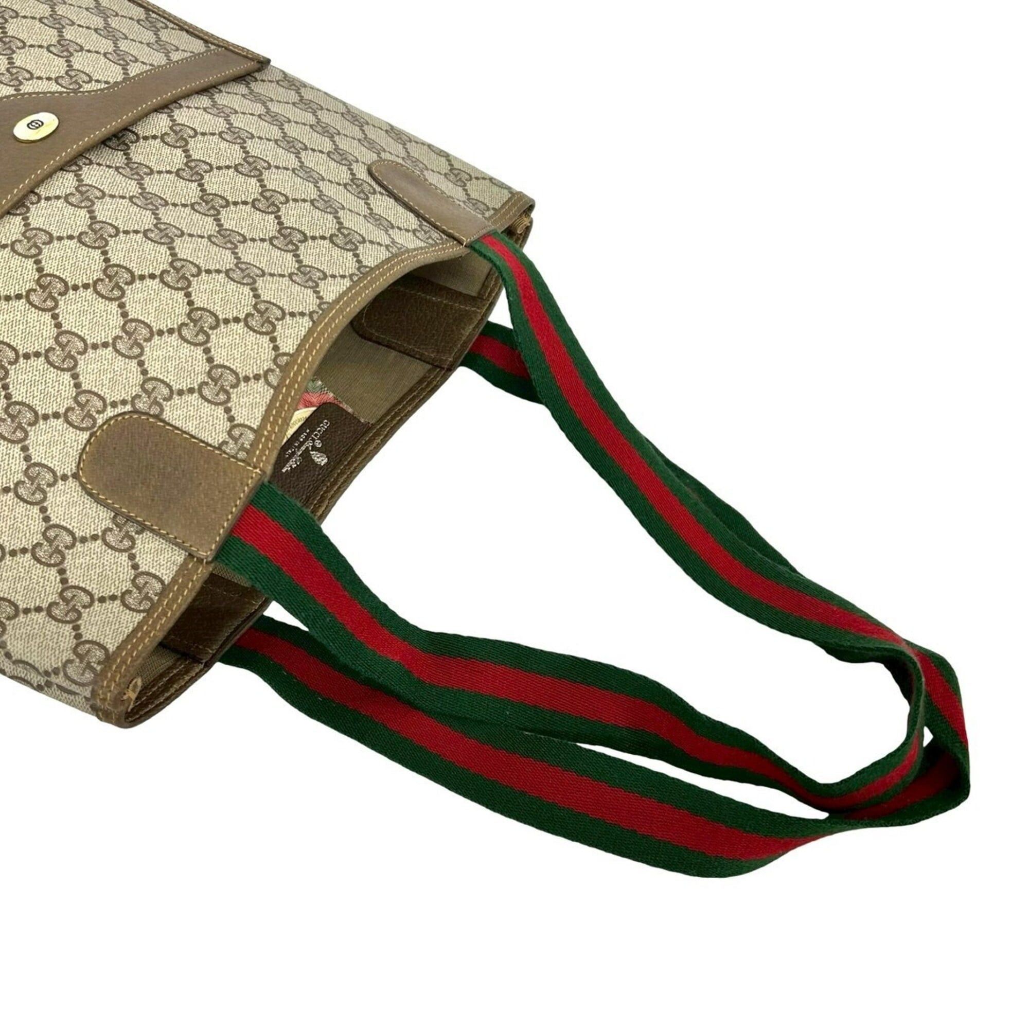 Gucci GUCCI Old Gucci Sherry Line GG Logo Pattern Leather Tote Bag Handbag Brown j59-5 Size ONE SIZE - 4 Thumbnail