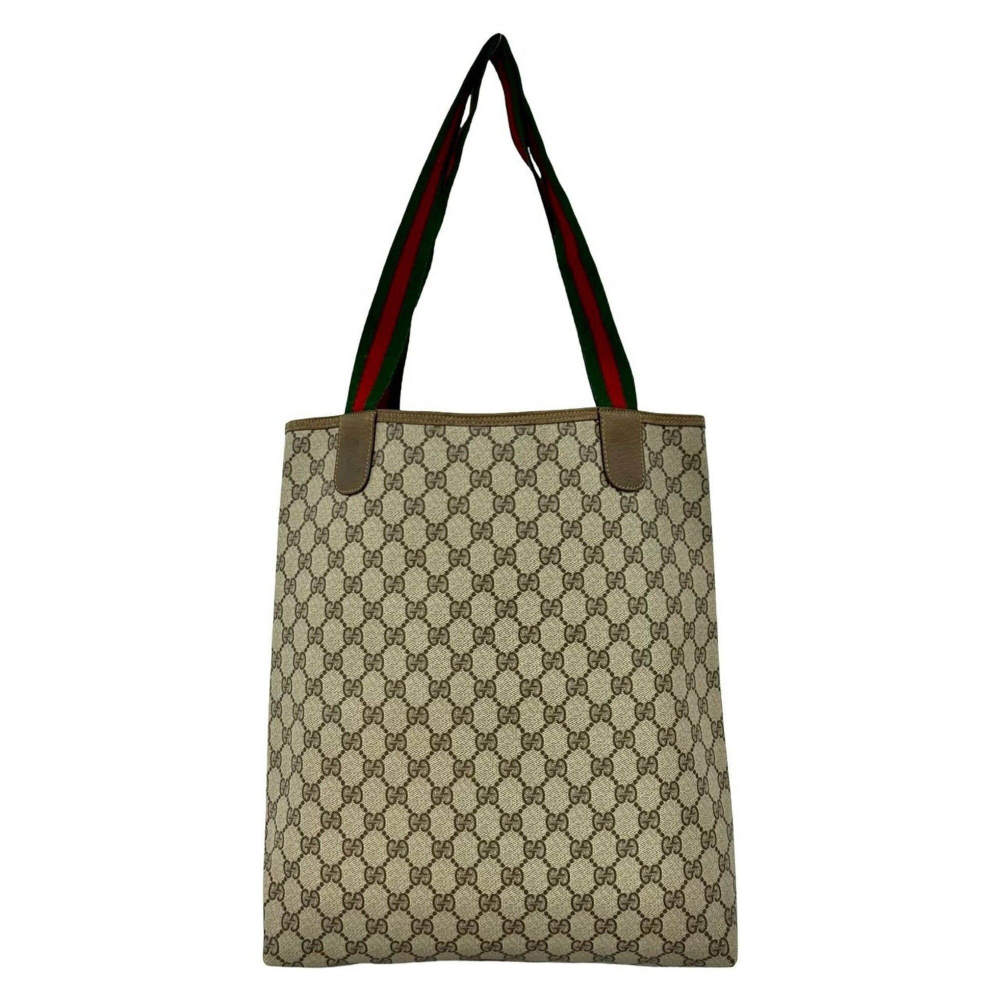 Gucci GUCCI Old Gucci Sherry Line GG Logo Pattern Leather Tote Bag Handbag Brown j59-5 Size ONE SIZE - 3 Thumbnail