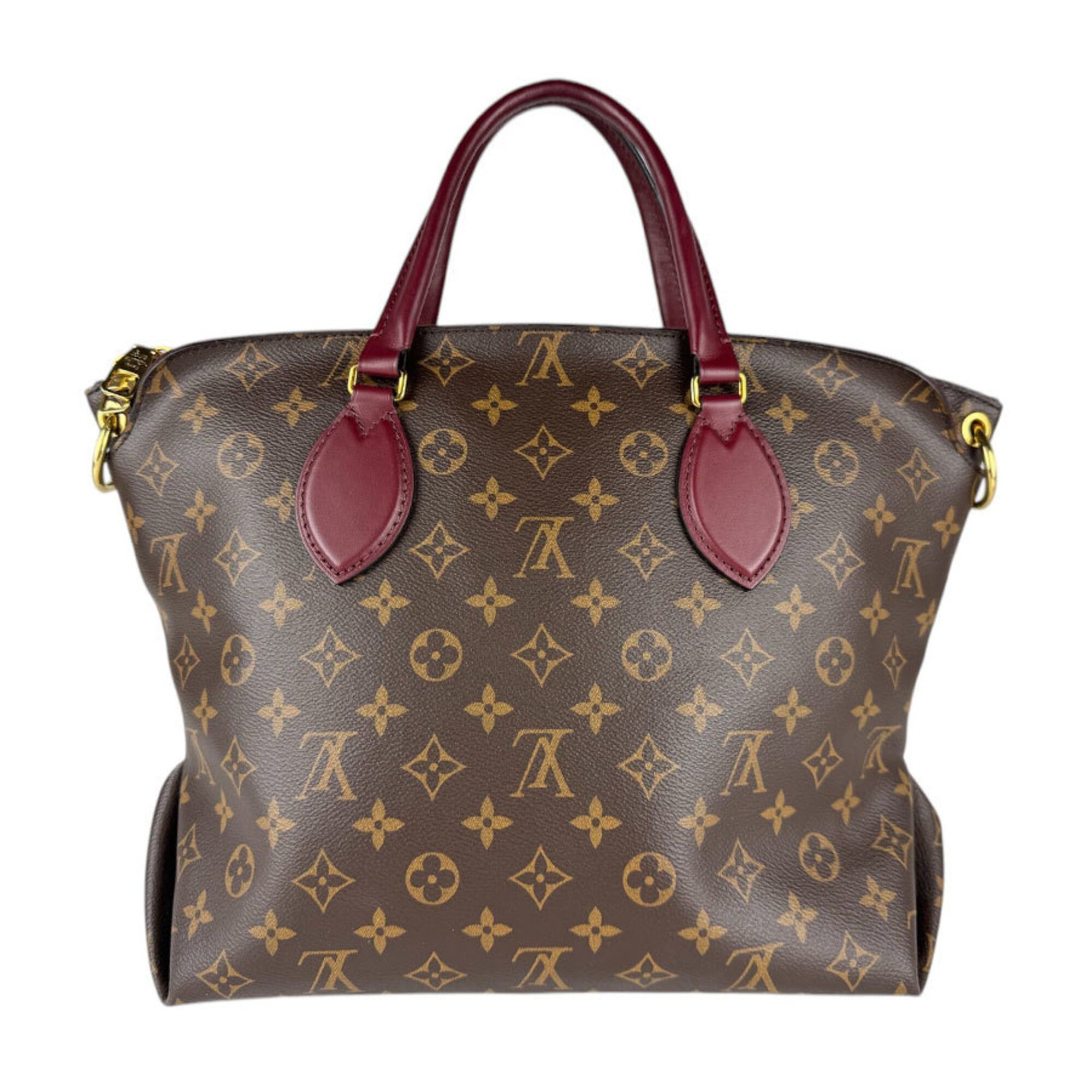 Louis Vuitton Louis Vuitton Handbag Shoulder Bag Monogram Flower Zipped Tote MM Canvas Brown Bordeaux Gold Women's M44348 Free Shipping z9188 Size ONE SIZE - 3 Thumbnail