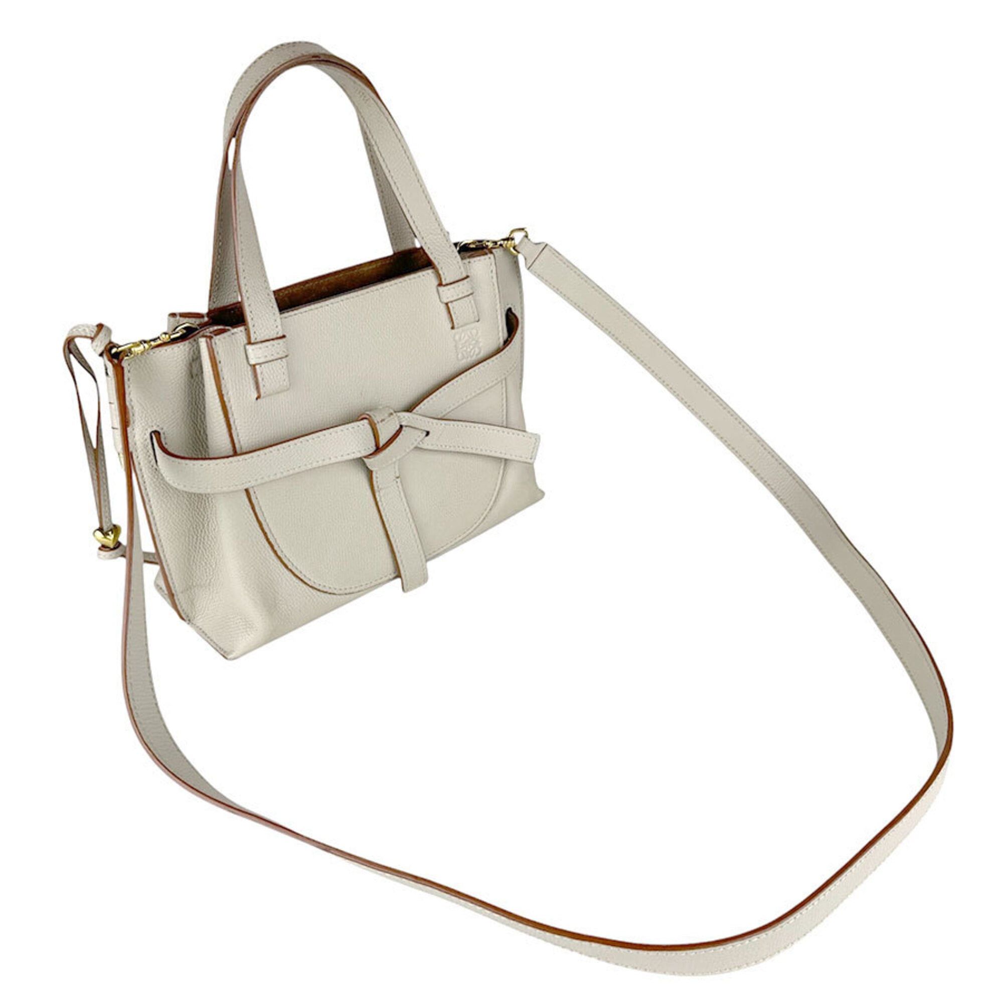 Loewe Loewe Handbag Shoulder Bag Gate Top Handle Leather Light Greige Gold Women's Free Shipping z9179 Size ONE SIZE - 12 Thumbnail