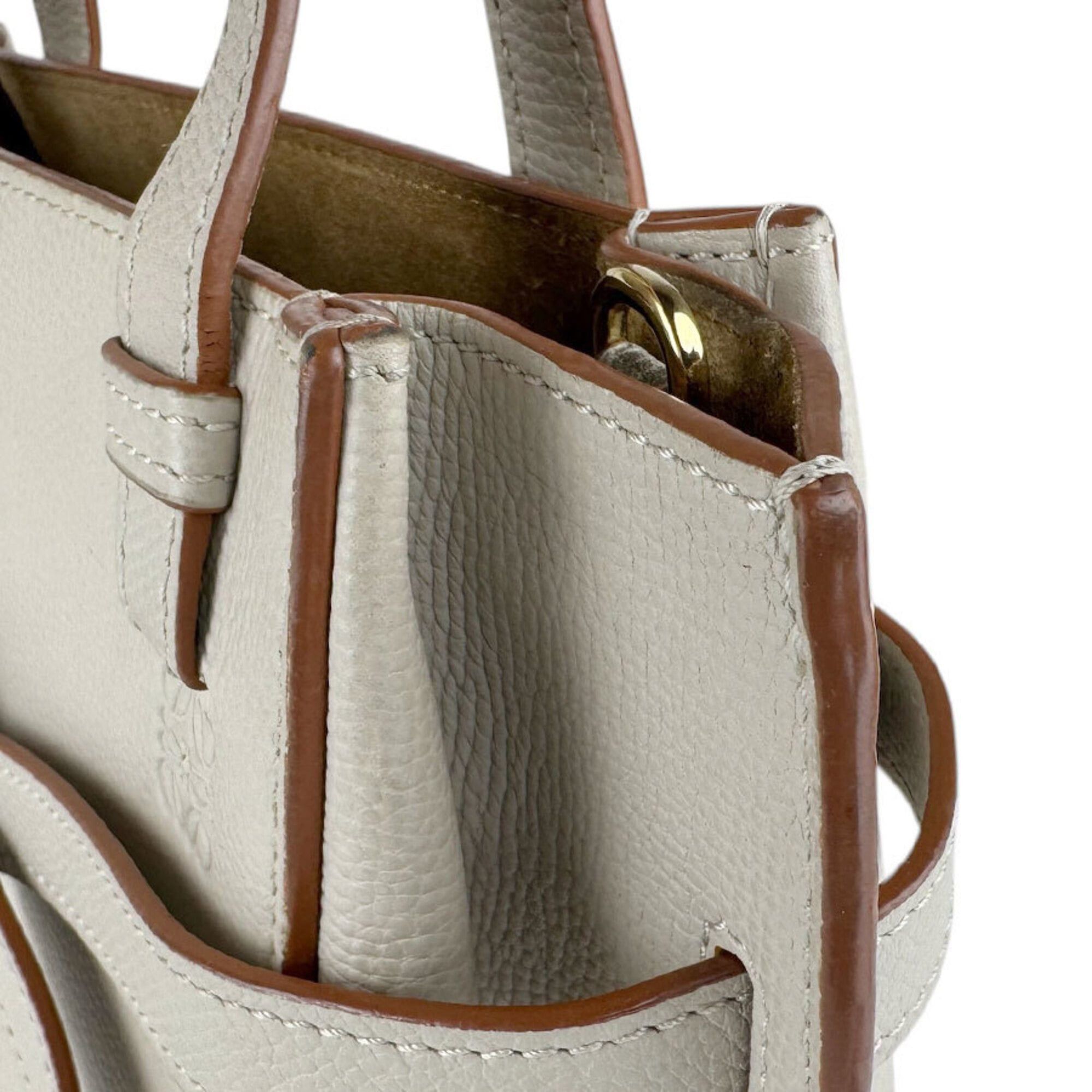 Loewe Loewe Handbag Shoulder Bag Gate Top Handle Leather Light Greige Gold Women's Free Shipping z9179 Size ONE SIZE - 7 Thumbnail