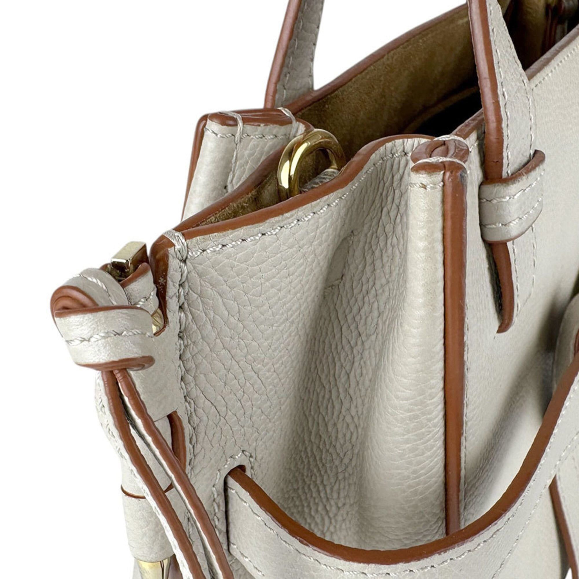 Loewe Loewe Handbag Shoulder Bag Gate Top Handle Leather Light Greige Gold Women's Free Shipping z9179 Size ONE SIZE - 6 Thumbnail