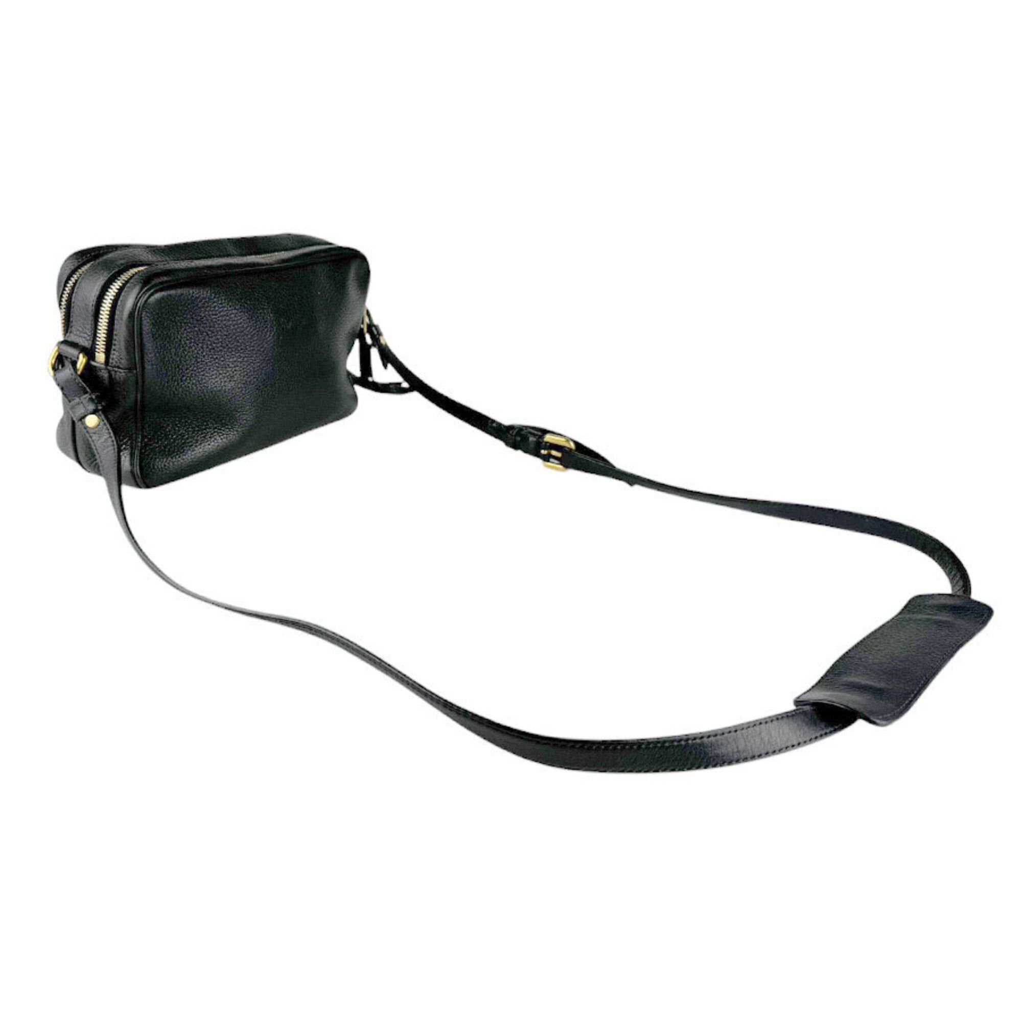 Prada Prada Crossbody Shoulder Bag, Leather, Black & Gold, Women's, Free Shipping, z9205 Size ONE SIZE - 11 Thumbnail