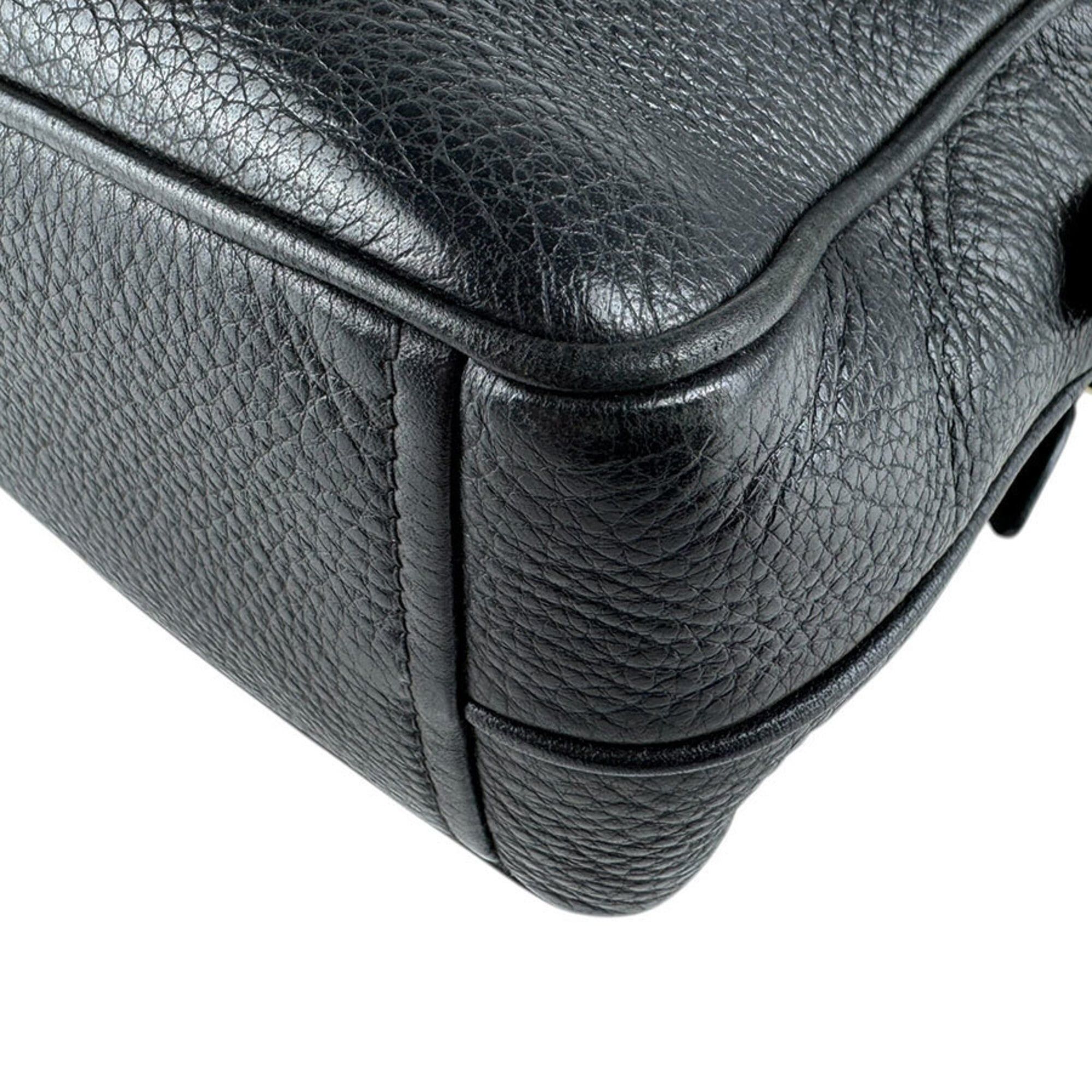 Prada Prada Crossbody Shoulder Bag, Leather, Black & Gold, Women's, Free Shipping, z9205 Size ONE SIZE - 10 Thumbnail