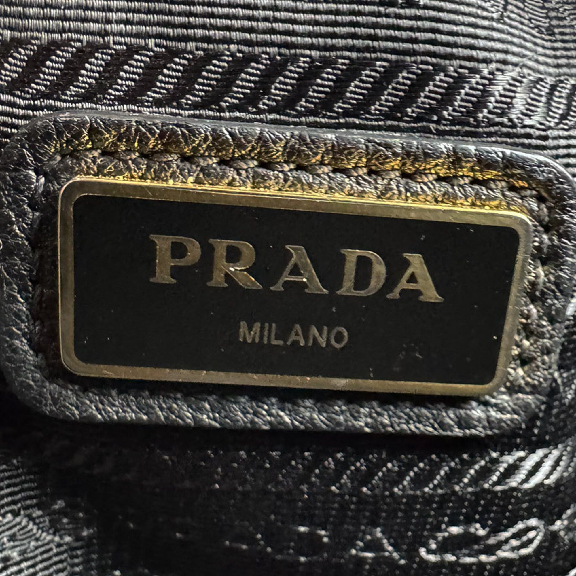 Prada Prada Crossbody Shoulder Bag, Leather, Black & Gold, Women's, Free Shipping, z9205 Size ONE SIZE - 13 Thumbnail
