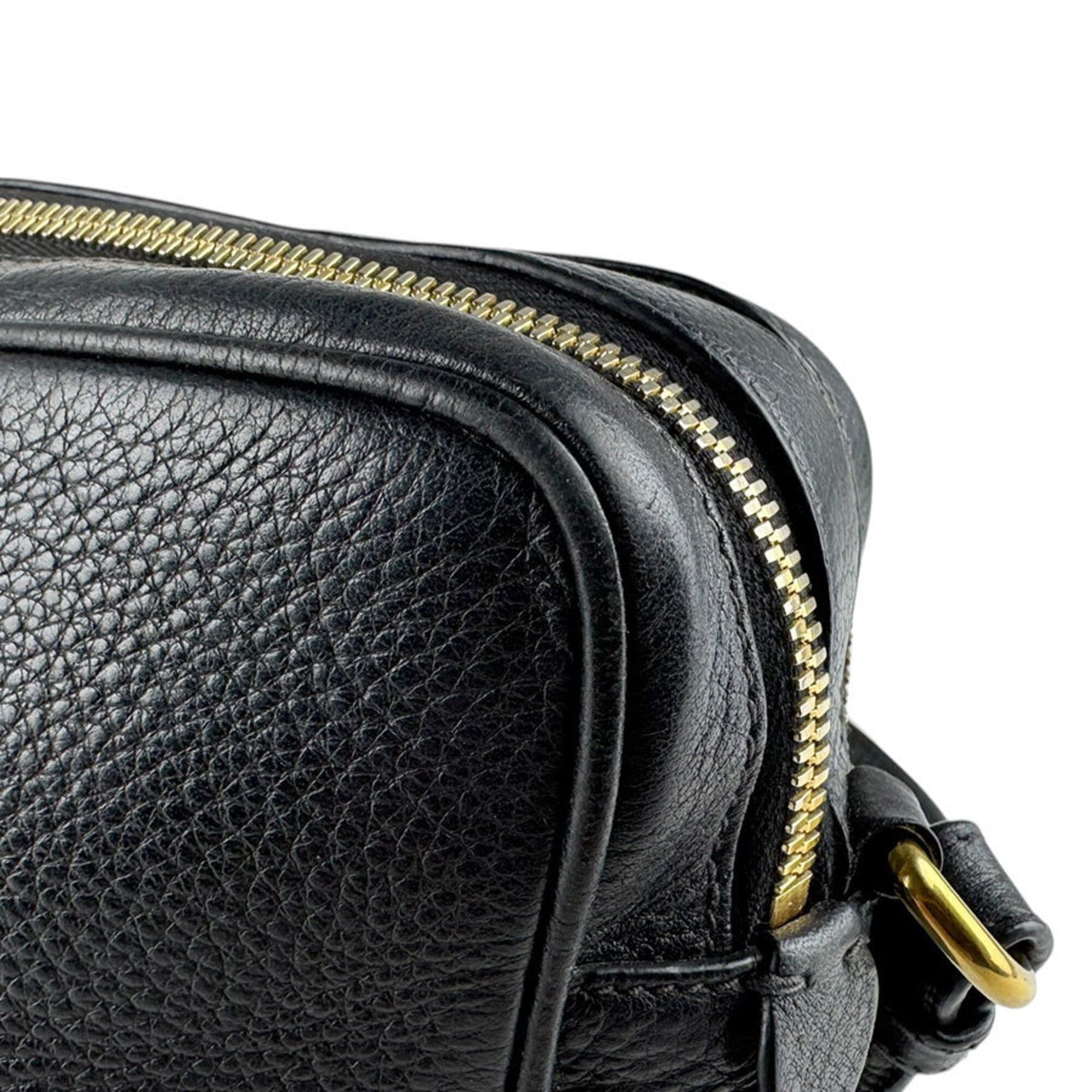 Prada Prada Crossbody Shoulder Bag, Leather, Black & Gold, Women's, Free Shipping, z9205 Size ONE SIZE - 8 Thumbnail