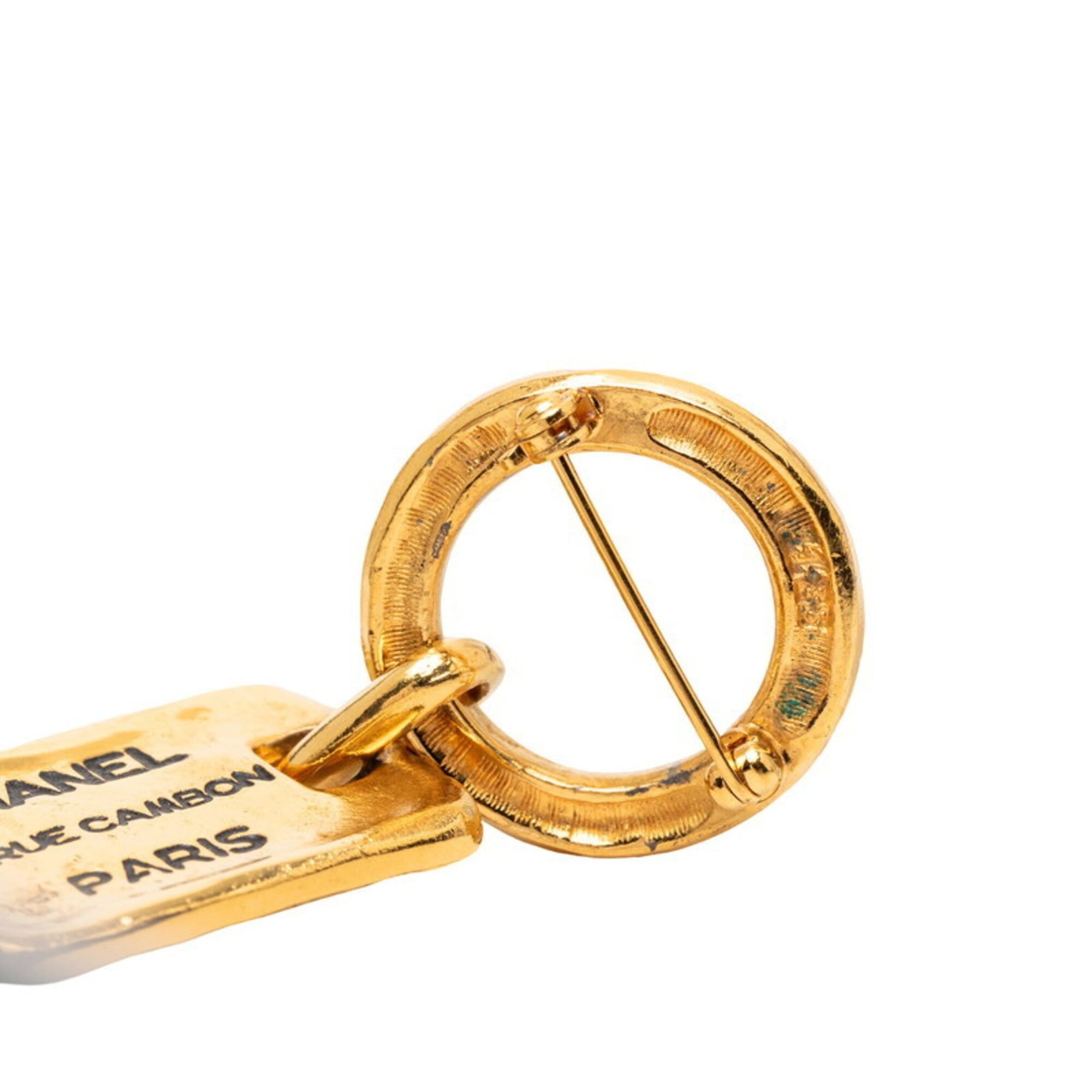 Chanel Chanel 31 RUE CAMBON Plate Brooch, Gold Plated, Women's. Size ONE SIZE - 3 Thumbnail