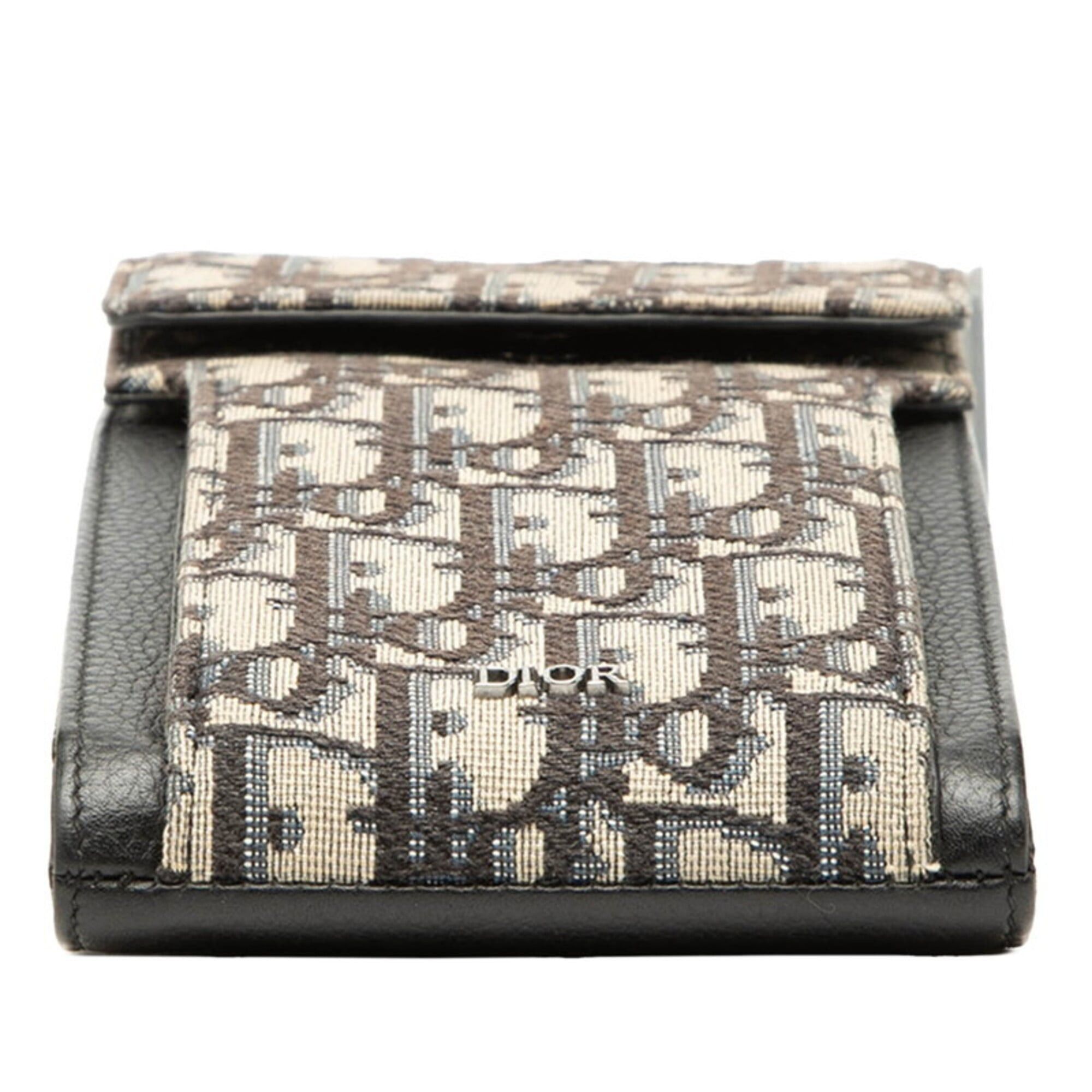 Dior Christian Dior Dior Oblique Shoulder Bag Pochette Beige Navy Black Canvas Leather Women's Size ONE SIZE - 3 Thumbnail