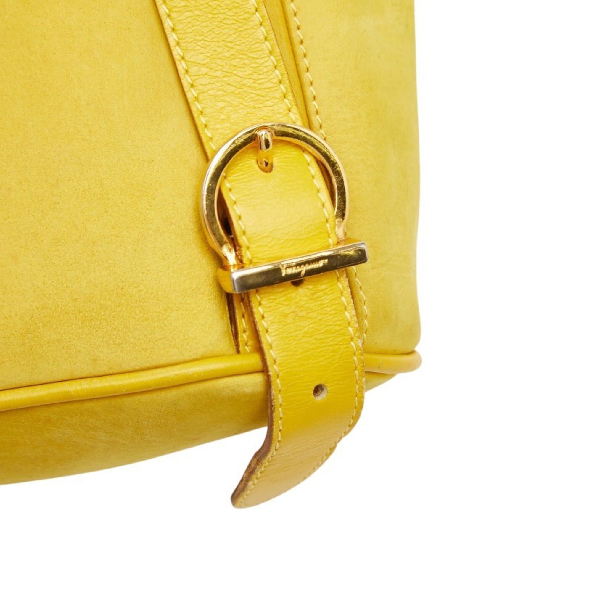 Salvatore Ferragamo Salvatore Ferragamo Gancini Mini Backpack, Yellow Leather, Women's Size ONE SIZE - 8 Thumbnail