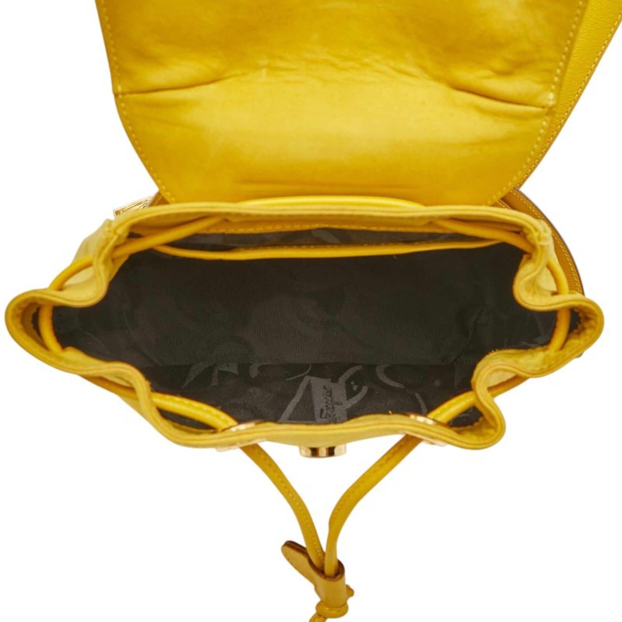 Salvatore Ferragamo Salvatore Ferragamo Gancini Mini Backpack, Yellow Leather, Women's Size ONE SIZE - 13 Thumbnail