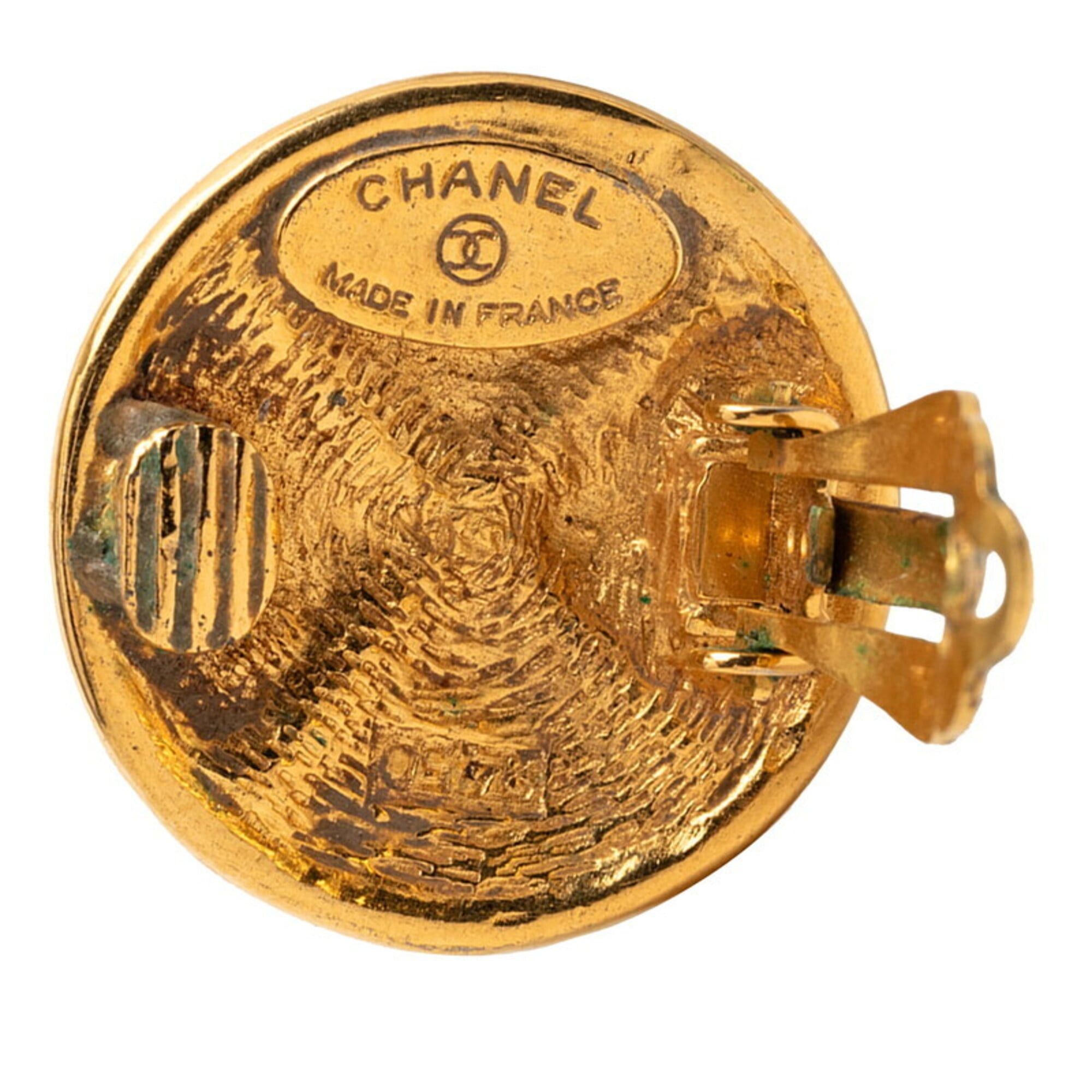 Chanel Chanel Round Earrings, Gold Plated, Women's. Size ONE SIZE - 3 Thumbnail