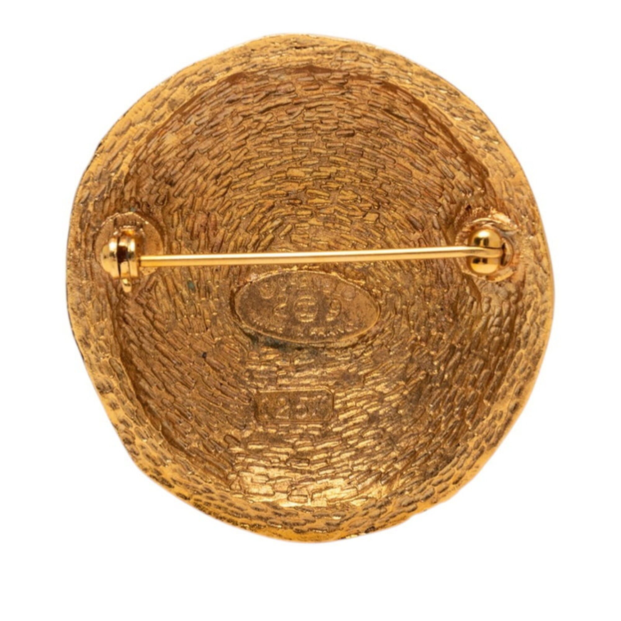 Chanel Chanel Vintage Coco Mark Round Brooch Gold Plated Women's CHANEL Size ONE SIZE - 2 Thumbnail