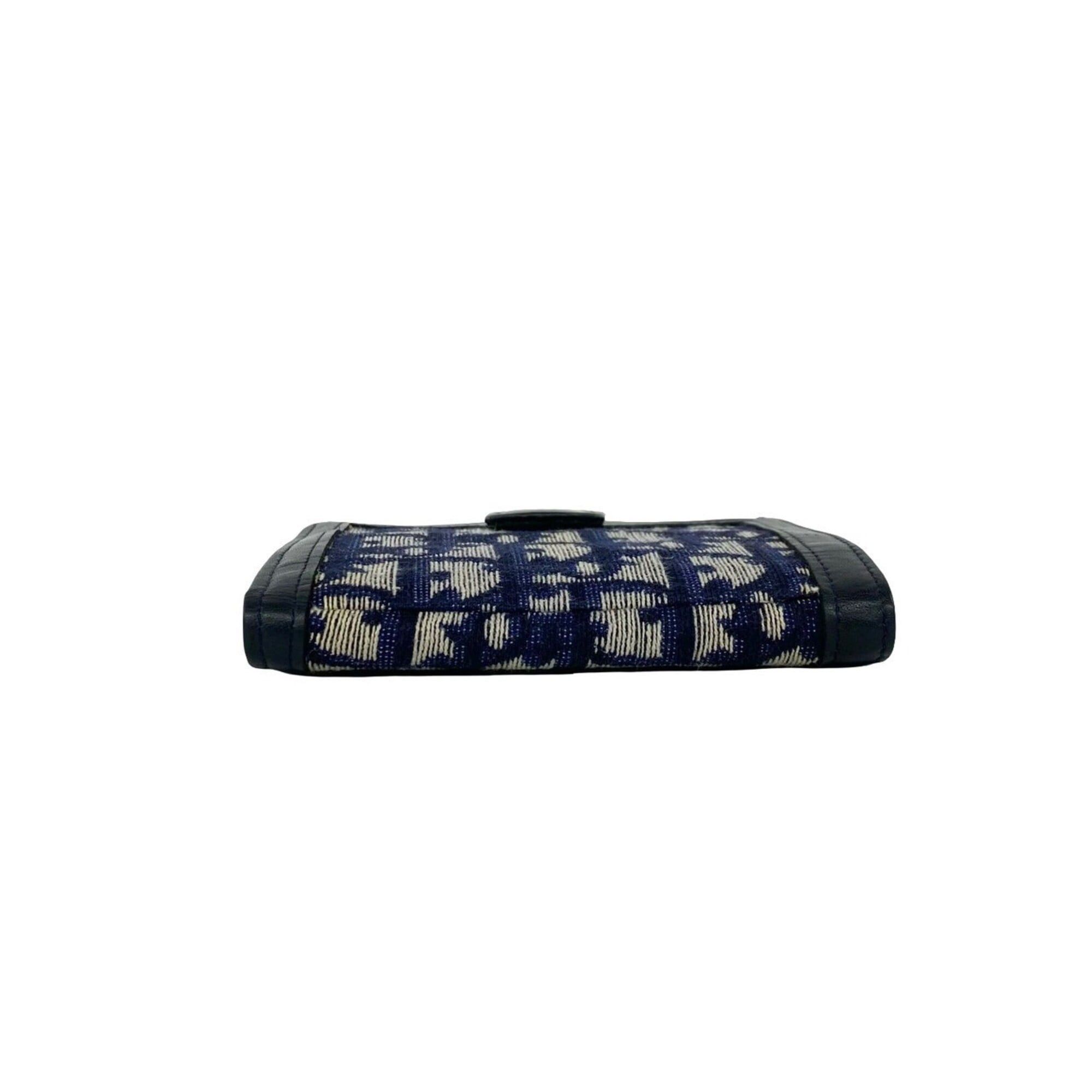 Dior Christian Dior Dior Trotter Canvas Leather Genuine Clasp Bi-fold Wallet Compact Navy Blue 34403 Size ONE SIZE - 6 Thumbnail