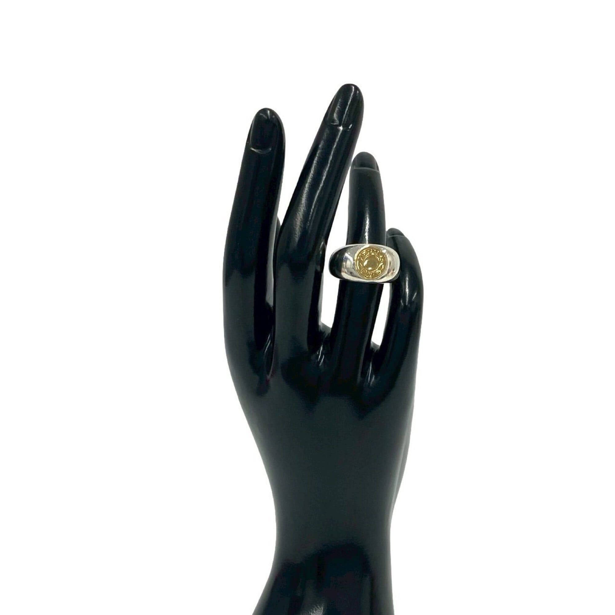 Hermes Hermes Sellier Ring, Sterling Silver 925, 18K Gold, Men's Accessory, Silver, 95685 Size ONE SIZE - 2 Thumbnail