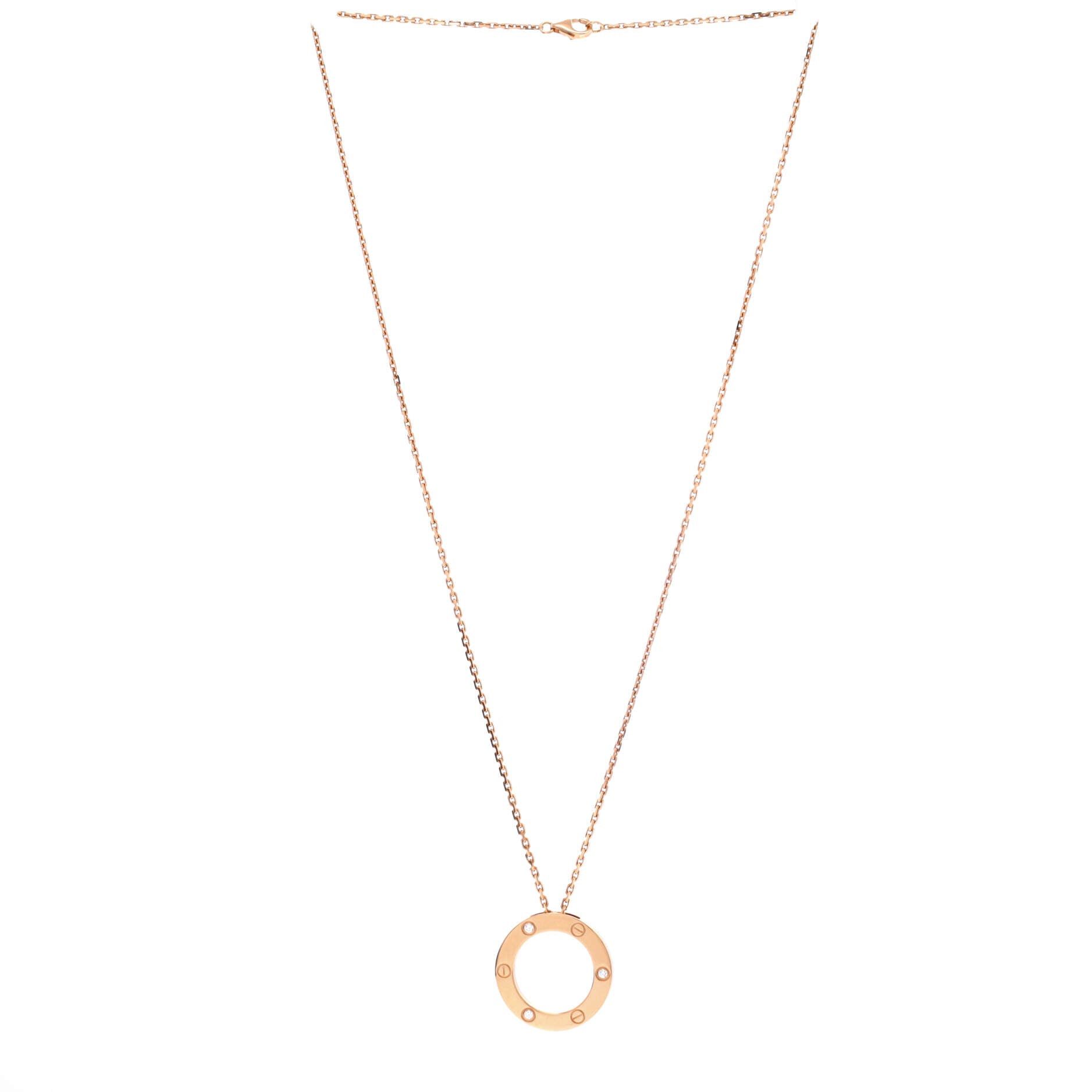 Cartier 3 Diamonds Love Pendant Necklace Size ONE SIZE - 2 Thumbnail