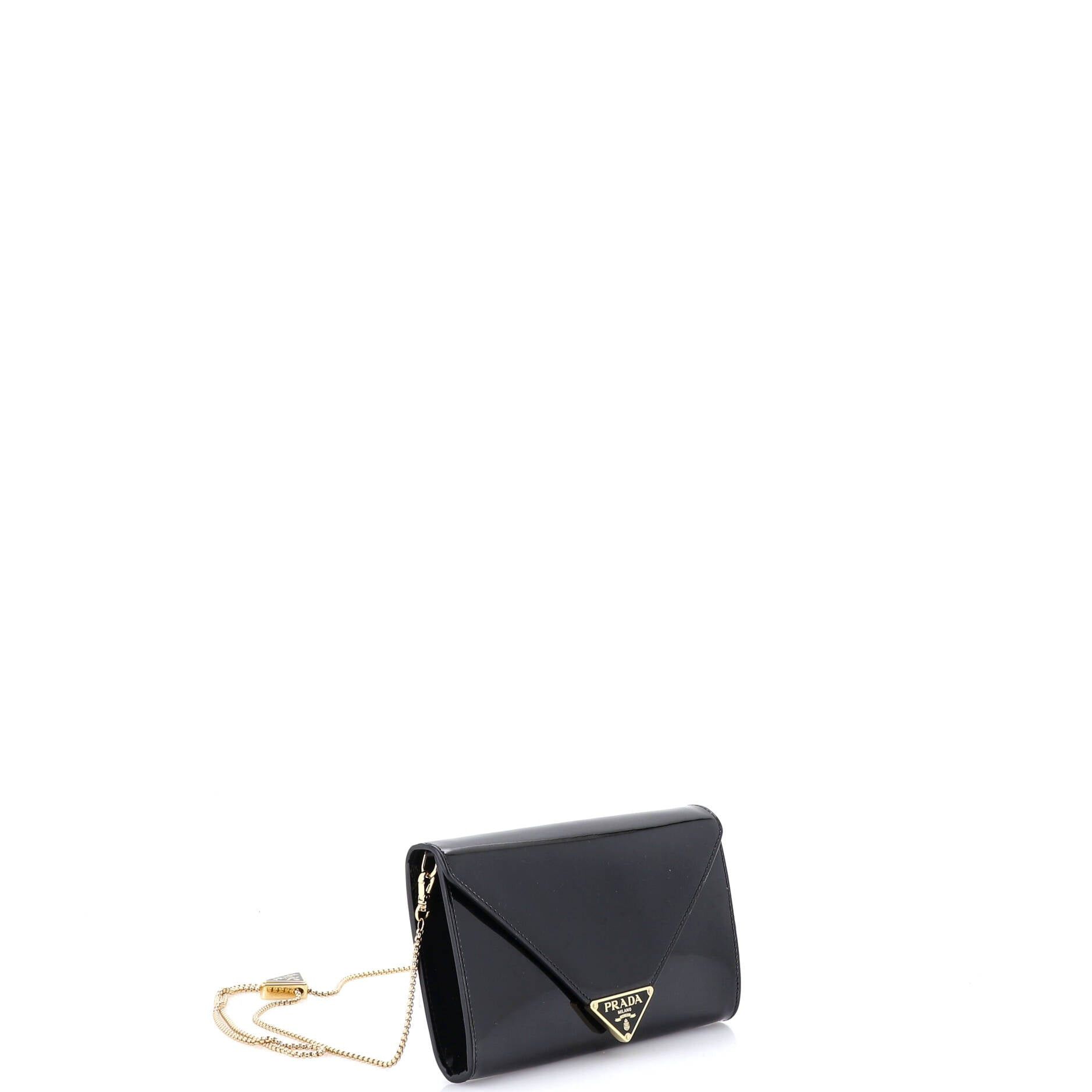 Prada Triangle Logo Envelope Chain Clutch Size ONE SIZE - 2 Thumbnail