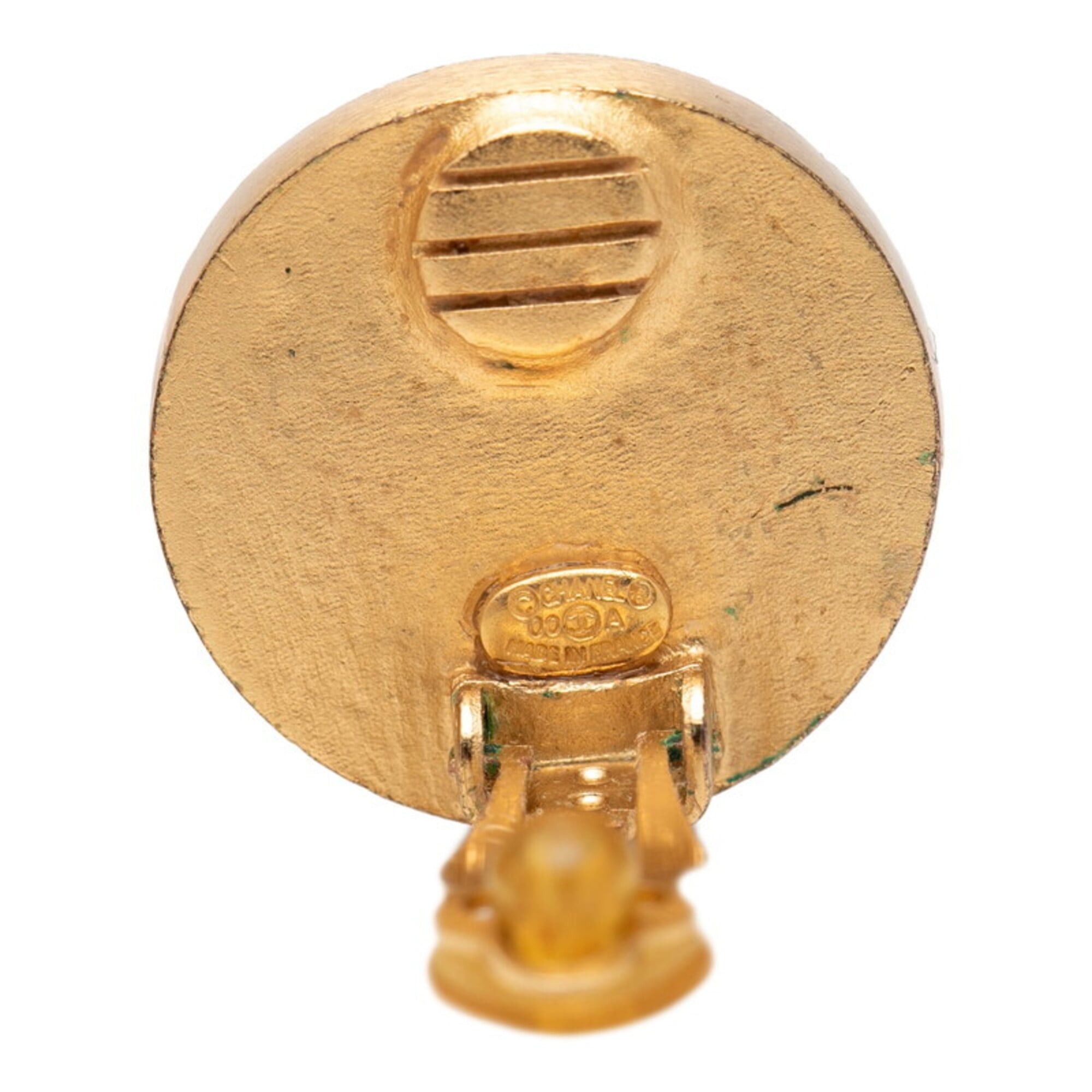 Chanel Chanel Logo Earrings, Gold Beige Plated Leather, Women's CHANEL Size ONE SIZE - 3 Thumbnail