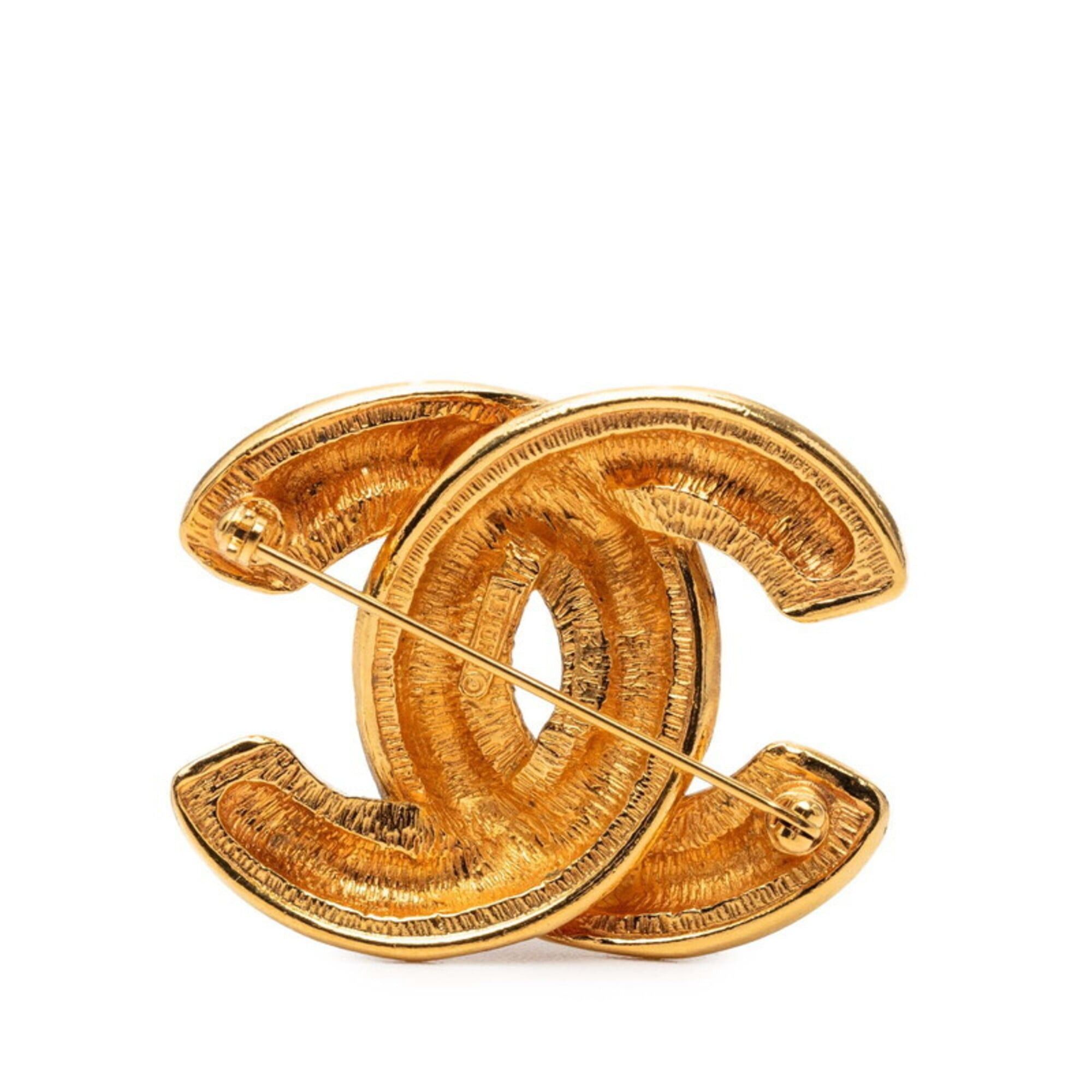 Chanel Chanel Coco Mark Matelassé Brooch, Gold Plated, Women's CHANEL Size ONE SIZE - 2 Thumbnail