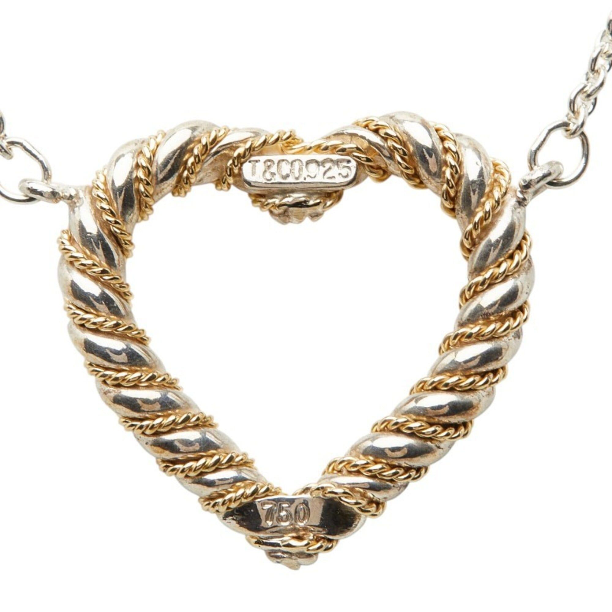 Tiffany & Co. Tiffany & Co. Twist Heart Necklace, Silver Gold (SV925), 18K Yellow Combination, Women's. Size ONE SIZE - 3 Thumbnail