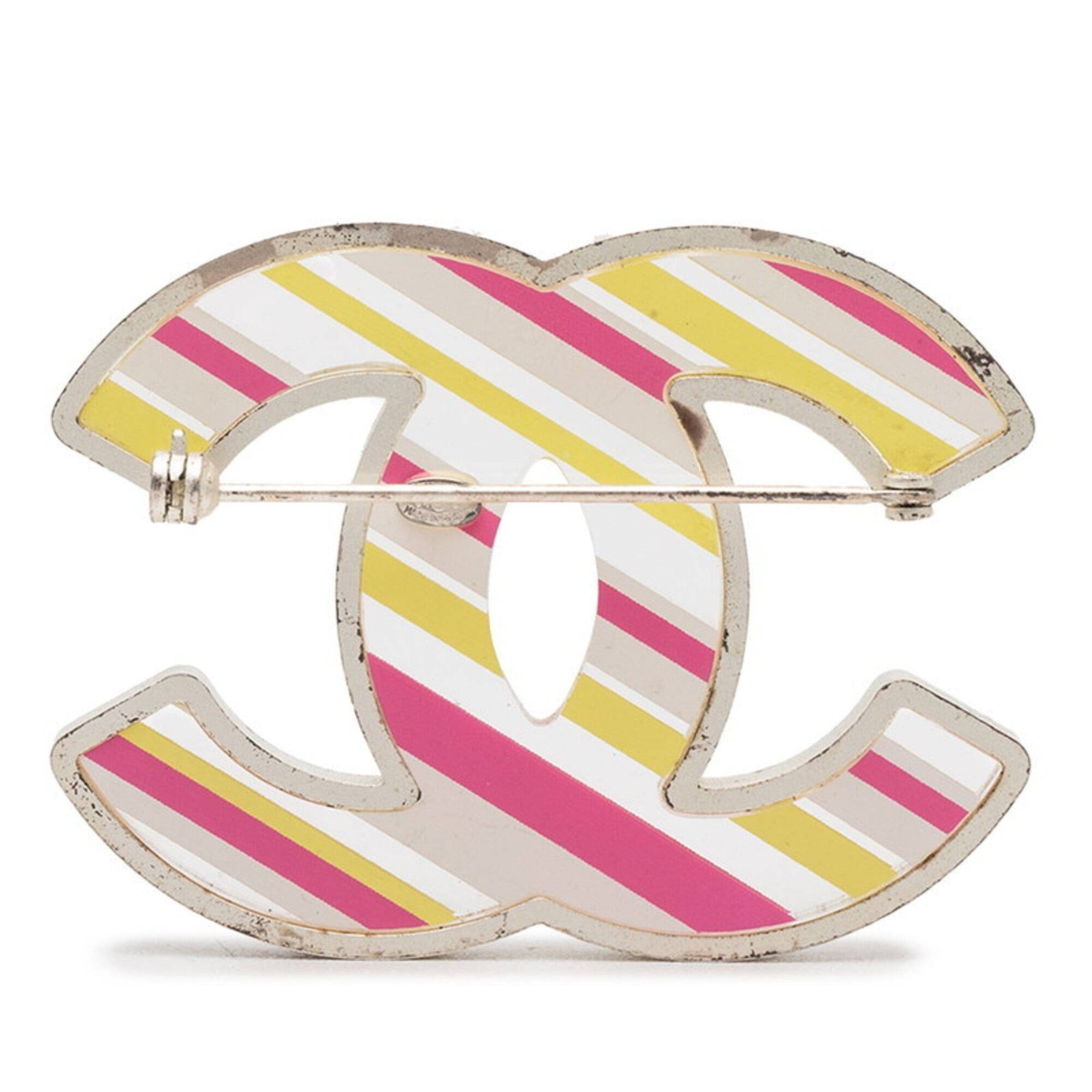 Chanel Chanel Coco Mark Brooch 06C Silver Yellow Pink Metal Women's CHANEL Size ONE SIZE - 2 Thumbnail