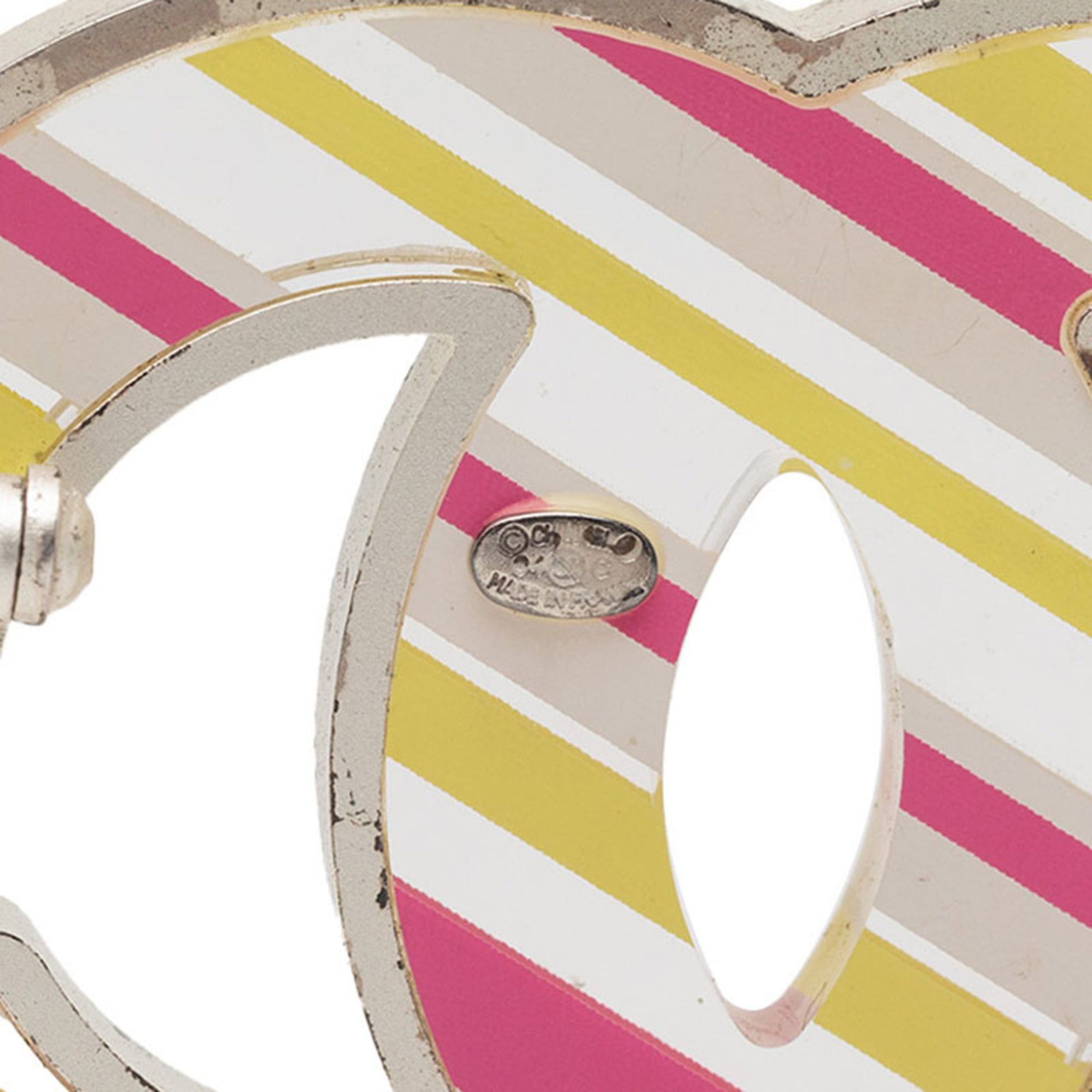 Chanel Chanel Coco Mark Brooch 06C Silver Yellow Pink Metal Women's CHANEL Size ONE SIZE - 3 Thumbnail