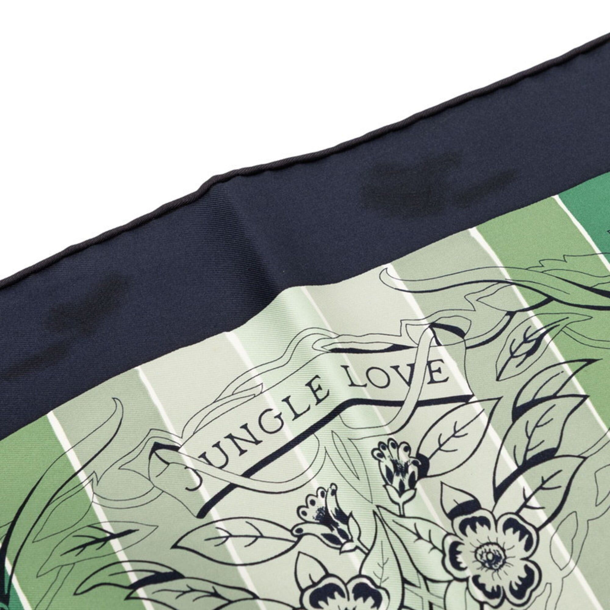 Hermes Hermes Carre 90 JUNGLE LOVE Scarf/Muffler, Large Size, Green, Navy, Multicolor, Silk, Women's. Size ONE SIZE - 6 Thumbnail