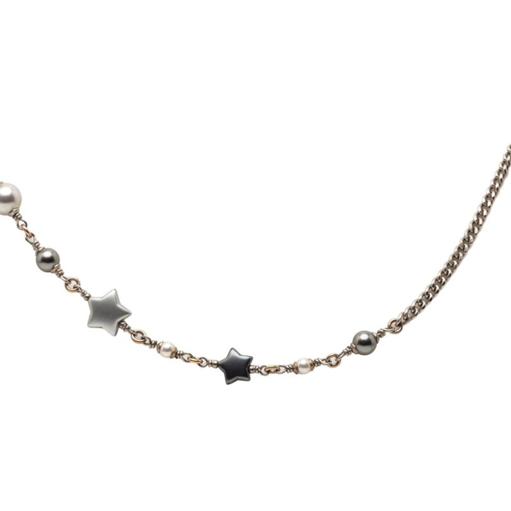 Chanel Chanel Coco Mark Star Long Necklace, Silver Metal, Faux Pearl, Women's CHANEL Size ONE SIZE - 2 Thumbnail