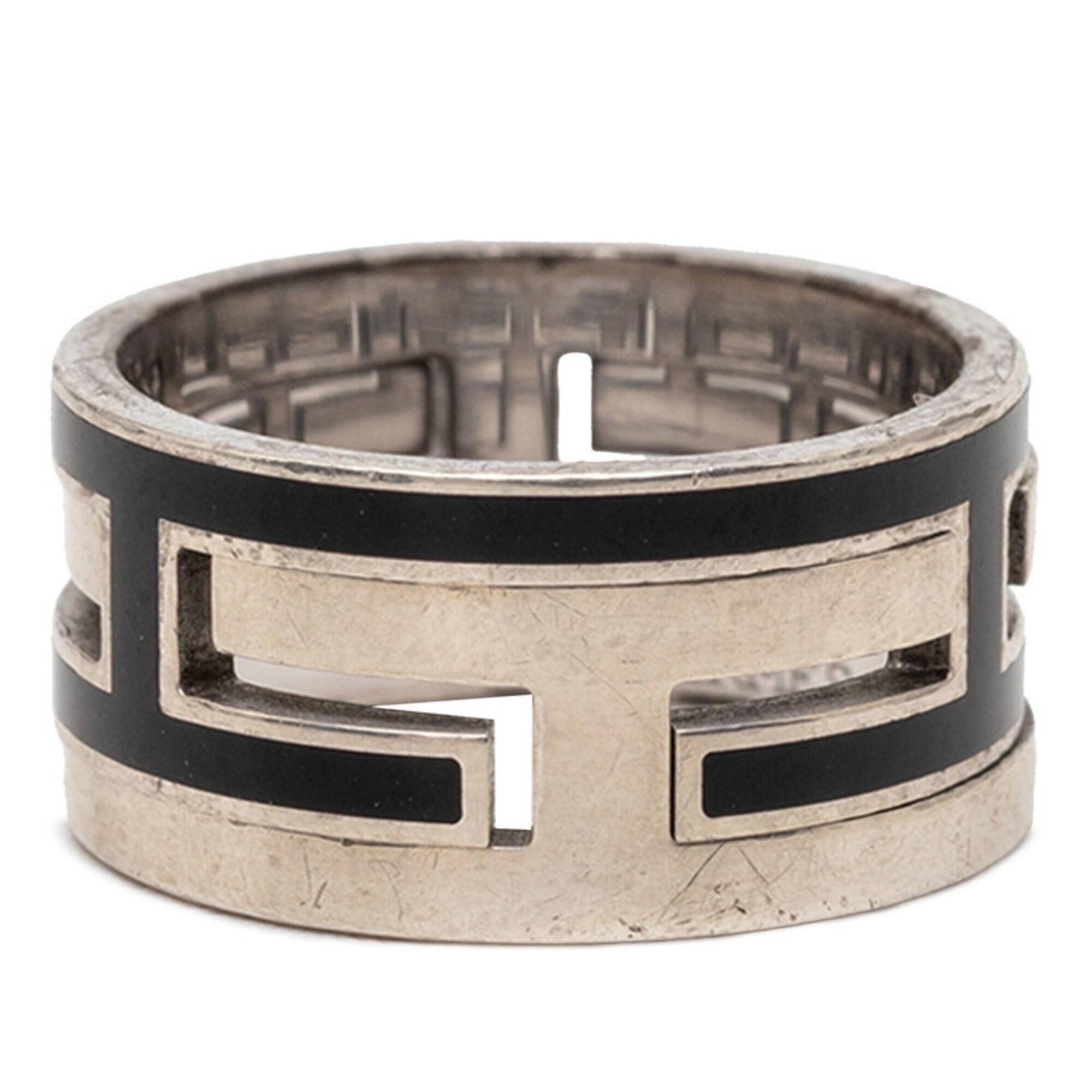 Hermes Hermes Move H Ring, Size 52, Black, SV925 Silver, Women's Ring Size ONE SIZE - 3 Thumbnail