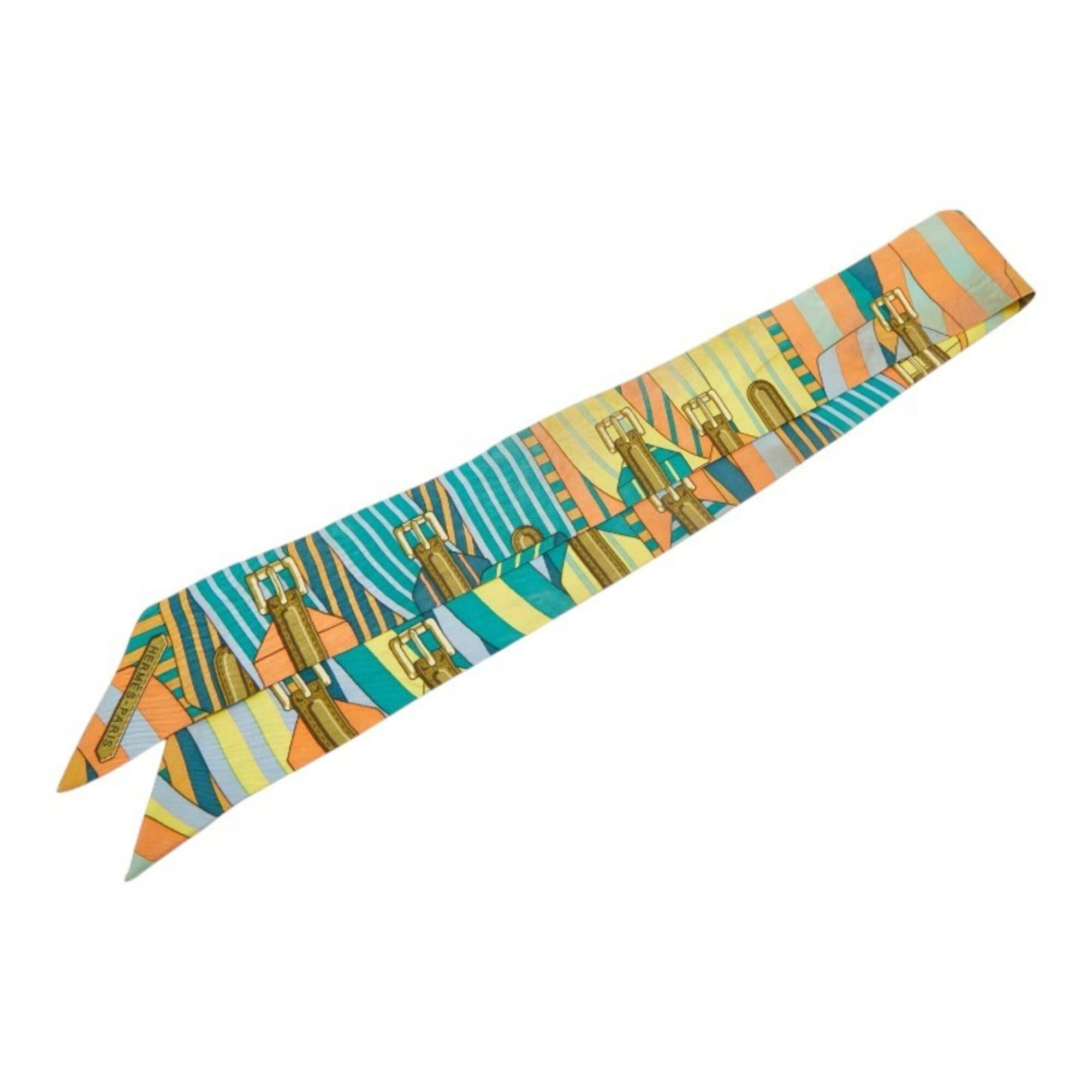 Hermes Hermes Twilly Sangle Scarf Muffler Multicolor Silk Women's HERMES Size ONE SIZE - 2 Thumbnail
