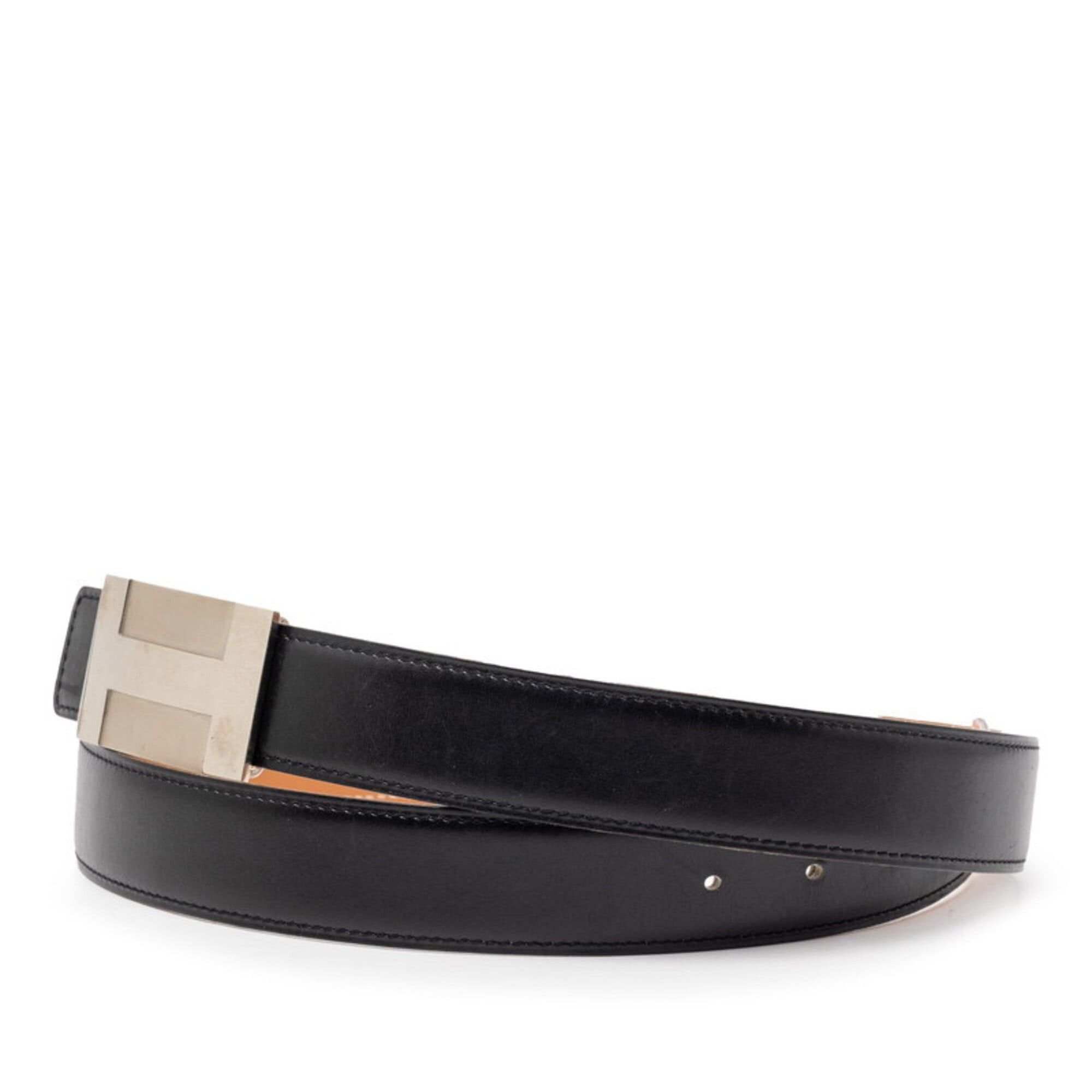 Hermes Hermes H-plate belt, size 85, black leather, women's. Size ONE SIZE - 2 Thumbnail