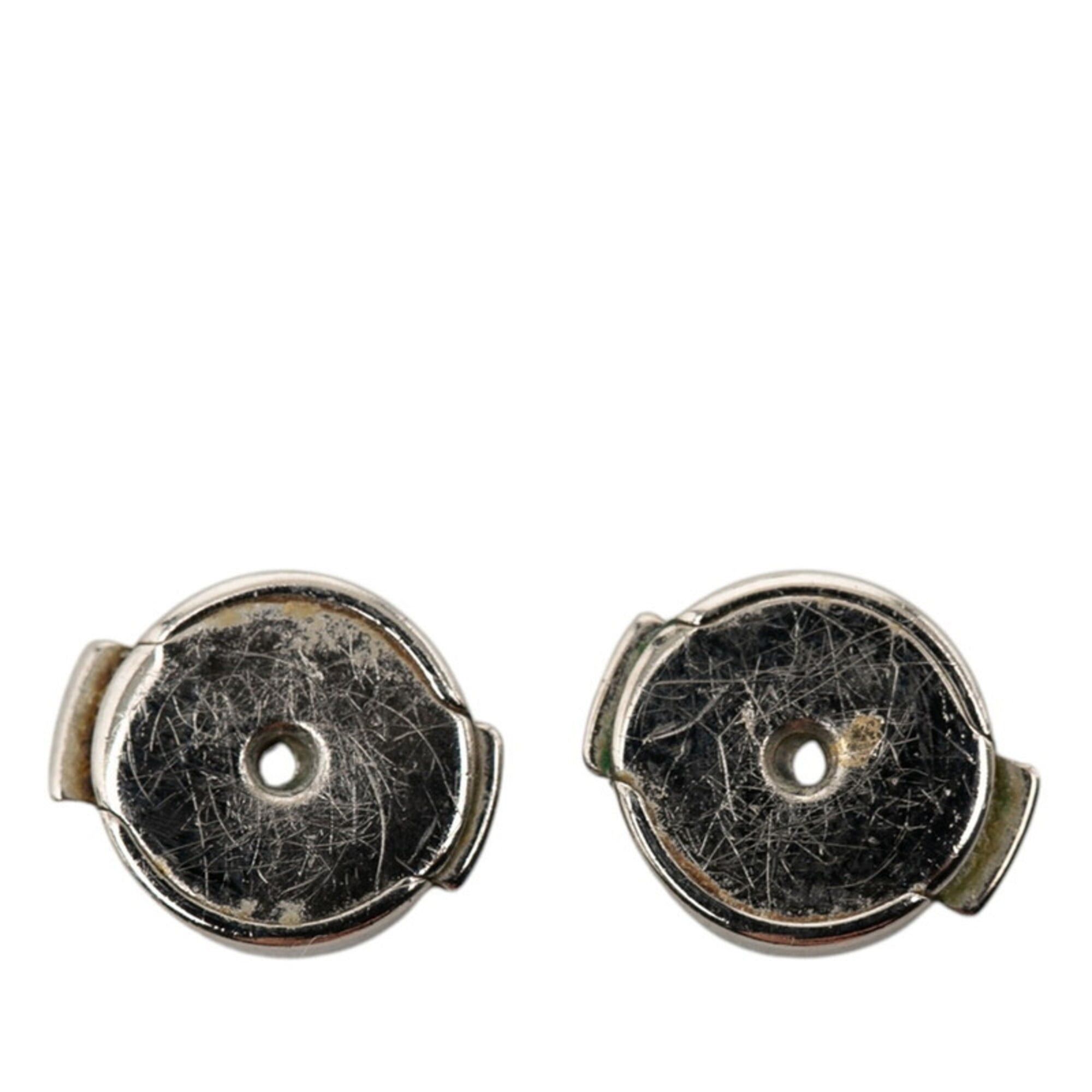 Hermes Hermes Cage d'H H-Cube Earrings, Silver and Beige Metal Enamel, Women's HERMES Size ONE SIZE - 4 Thumbnail