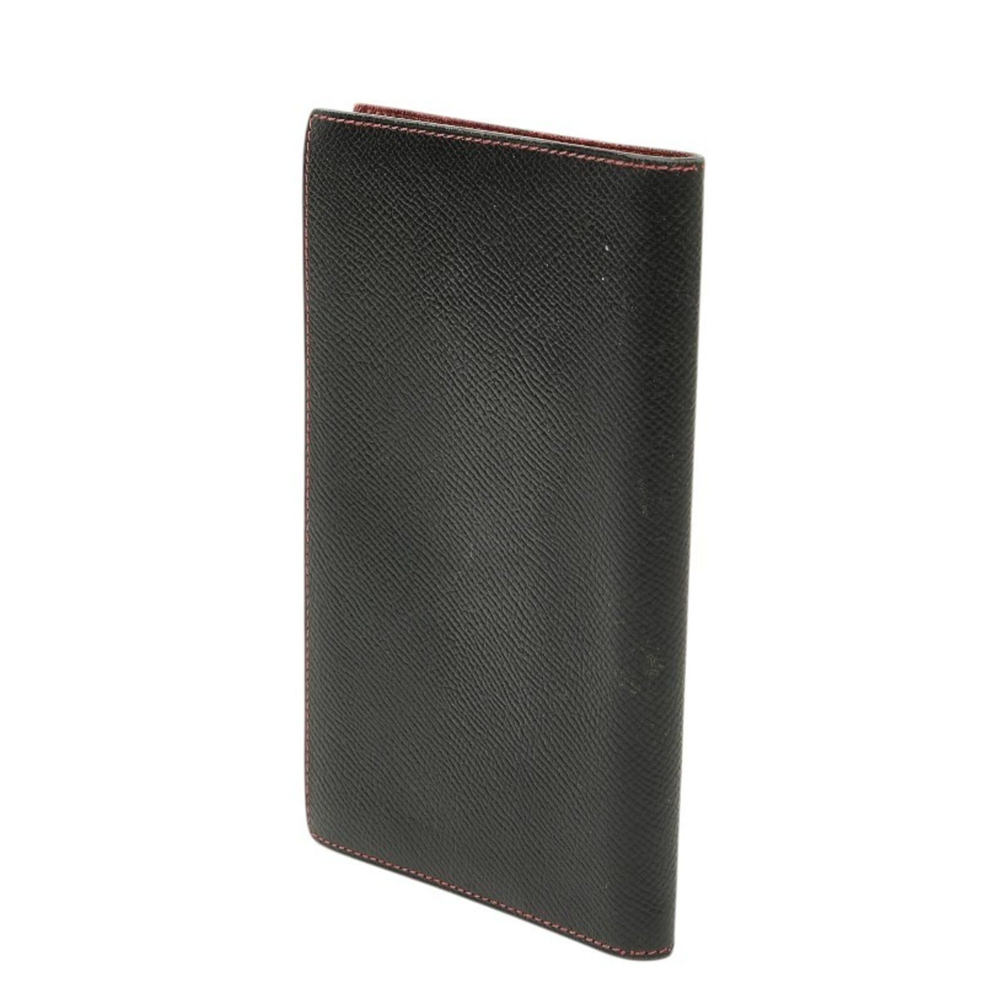 Hermes Hermes Agenda Vision Notebook Cover, Black and Red, Courchevel Leather, Women's Size ONE SIZE - 2 Thumbnail